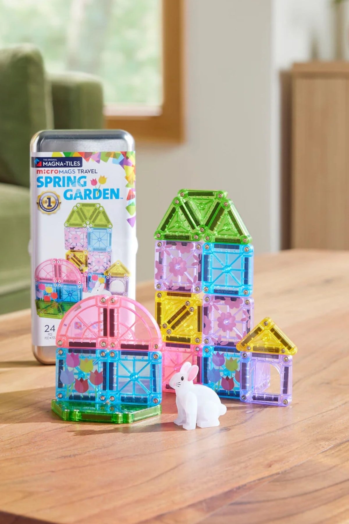 MAGNA-TILES® - Travel Set - Bahar Bahçe Seti Manyetik Bloklar - 24 Parça Çok Renkli