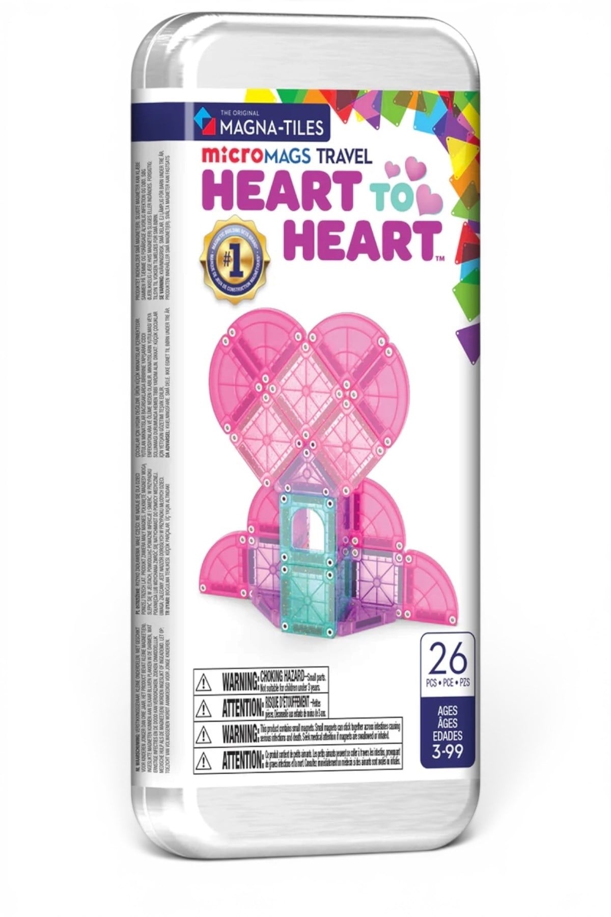 MAGNA-TILES® - Travel Set - Kalpli Set Manyetik Bloklar - 26 Parça Çok Renkli