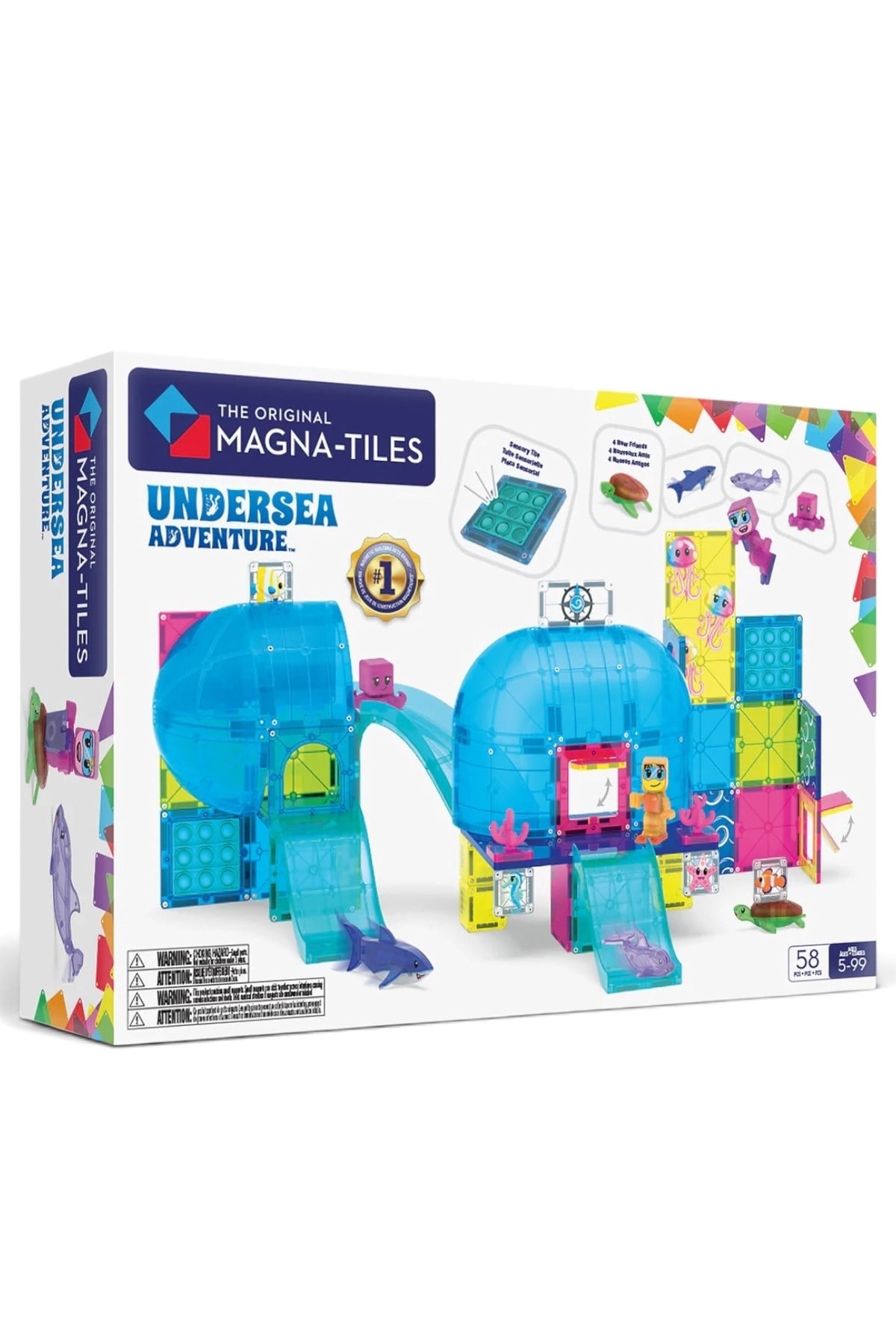 MAGNA-TILES® - Undersea Adventure Manyetik Bloklar - 58 Parça Çok Renkli