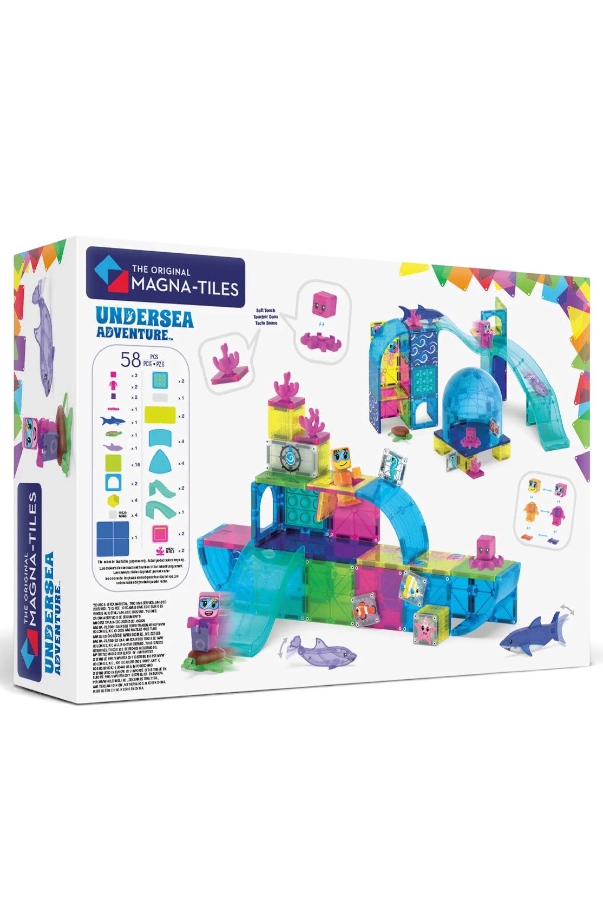 MAGNA-TILES® - Undersea Adventure Manyetik Bloklar - 58 Parça Çok Renkli
