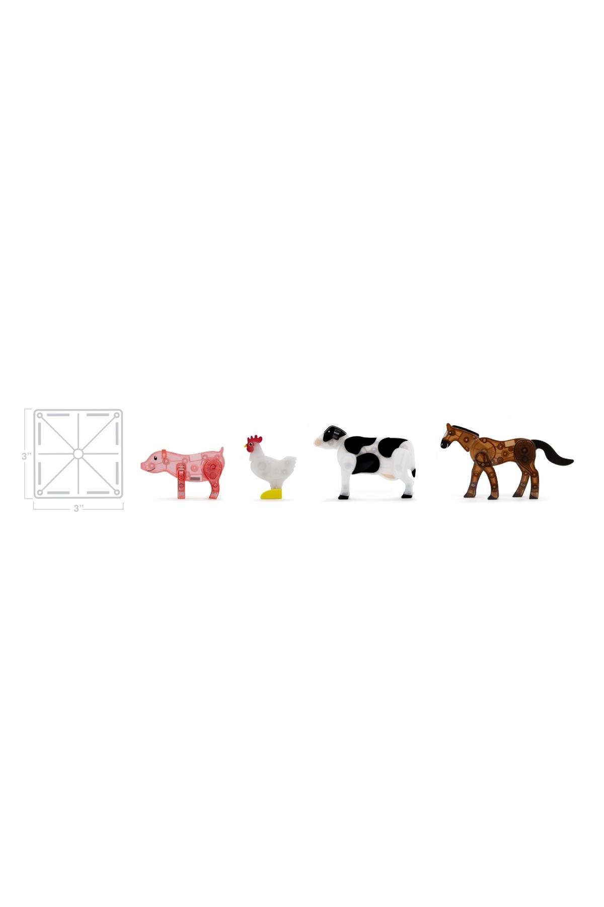 MagnaTiles - Çiftlik Hayvanları - 25 Parça Çok Renkli