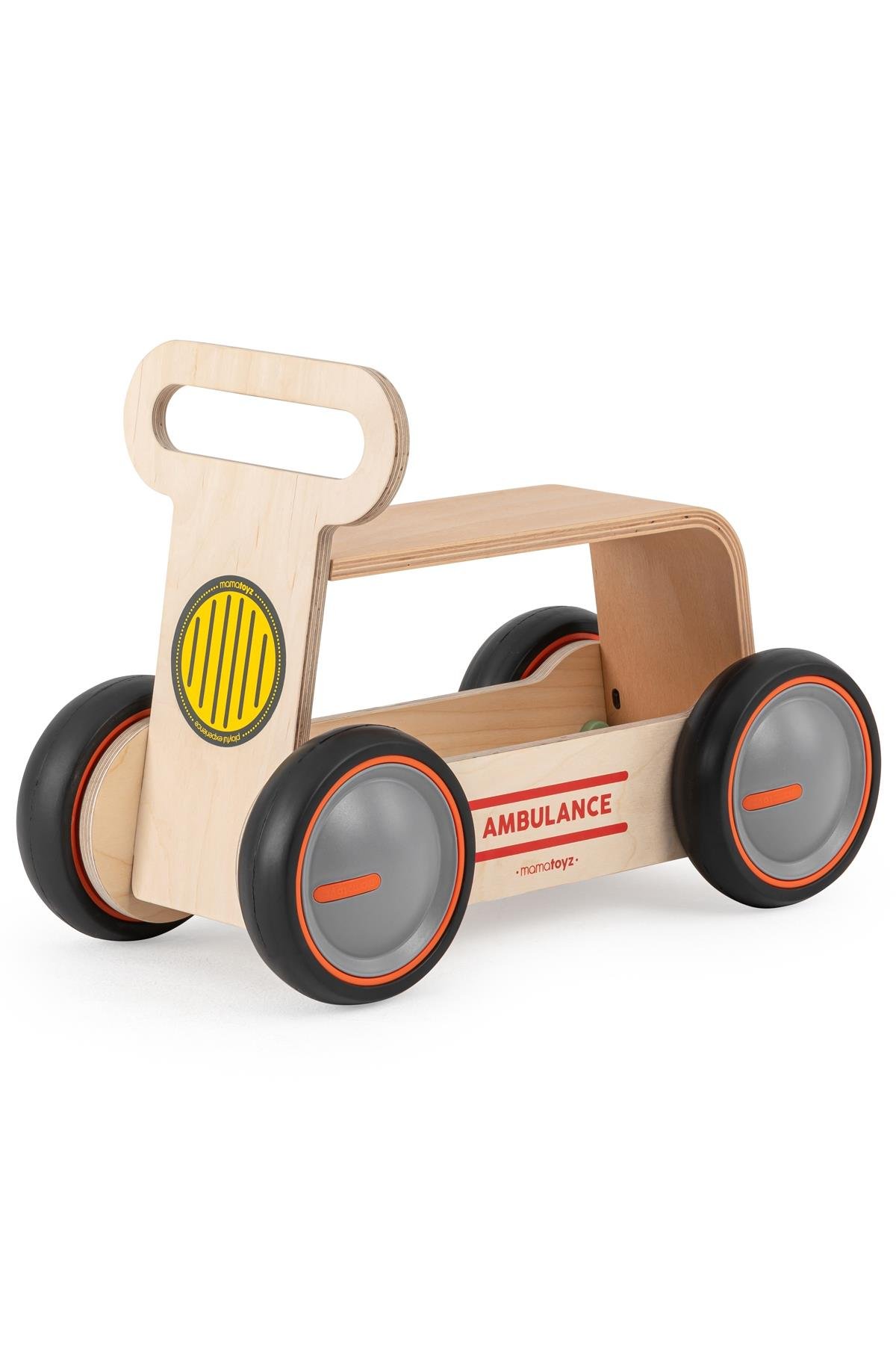 Mamatoyz /03DRİVEME WOOD AMBULANCE WALKER + RIDEON +TOY WAGON Renksiz