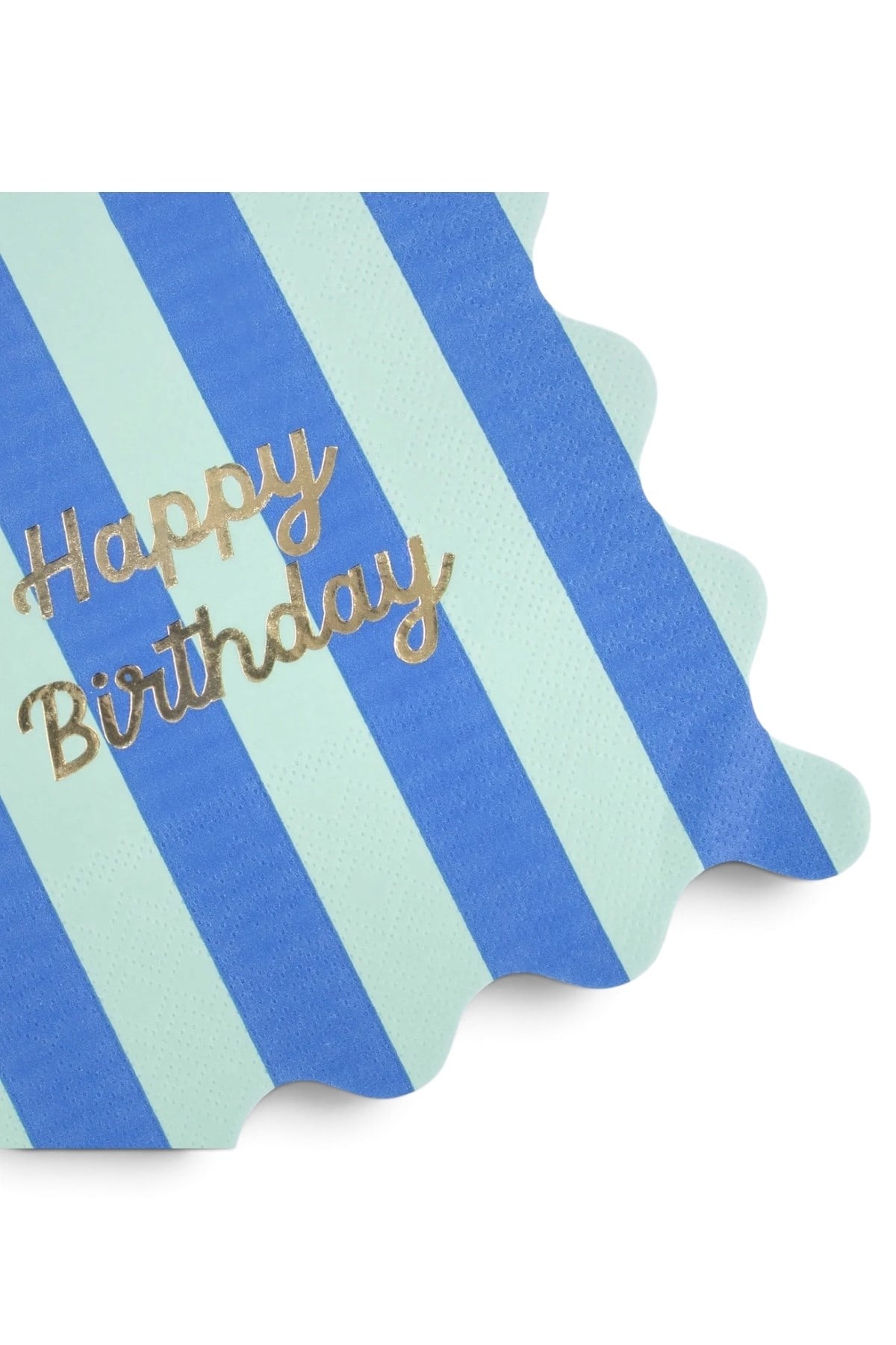 Meri Meri - Çizgili Happy Birthday Peçeteler (L) (x16) Çok Renkli