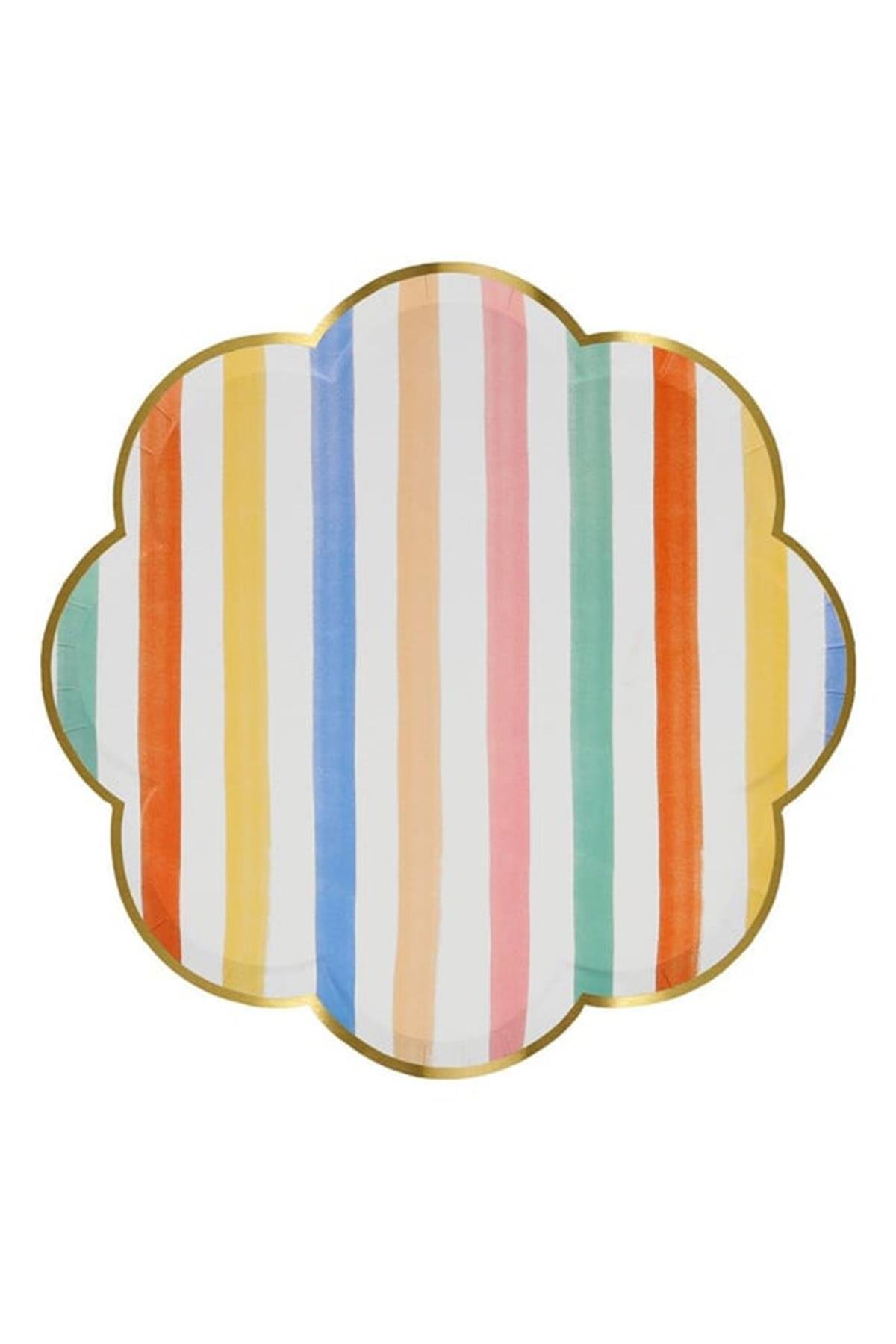 Meri Meri - Colourful Pattern Side Plates - Renkli Desenler Tabaklar - 8'li Çok Renkli