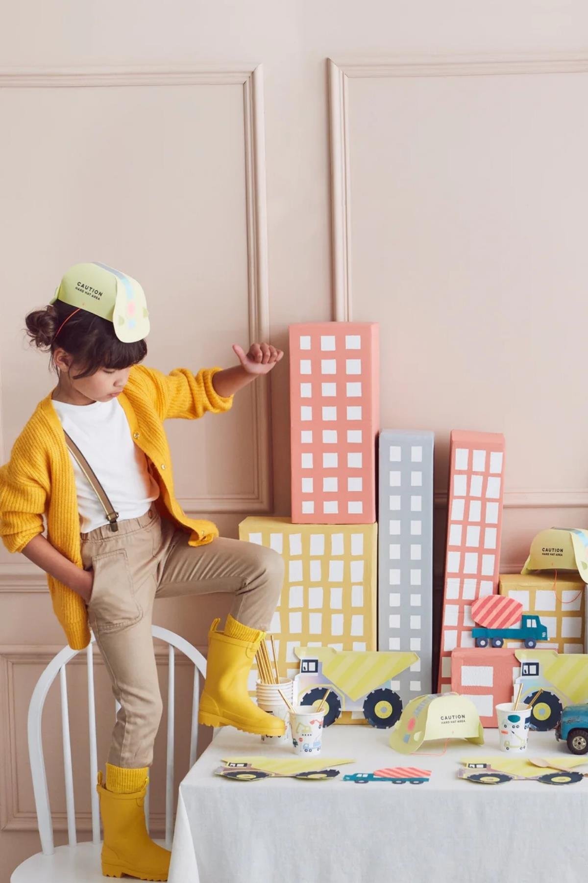 Meri Meri - Construction Party Hat - İnşaat Parti Şapkası Çok Renkli