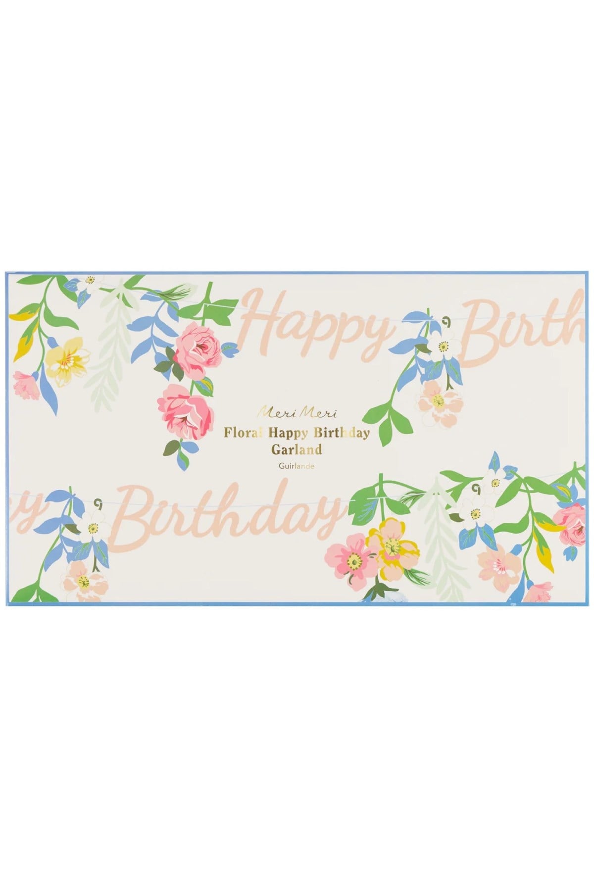 Meri Meri - Floral Happy Birthday Garland - Çiçekli Happy Birthday Asılan Süs Çok Renkli