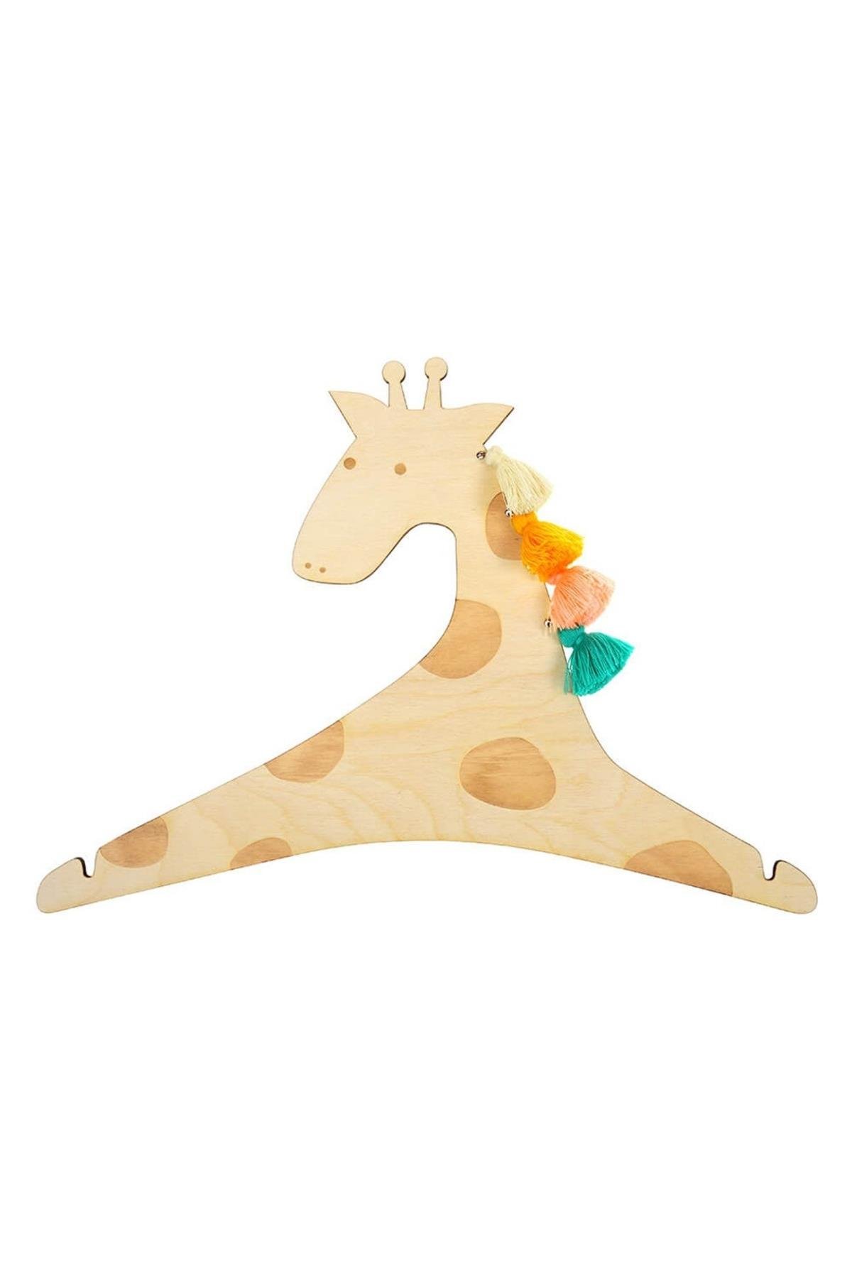 Meri Meri - Giraffe Clothes Hangers - Zürafa Ahşap Askı Çok Renkli