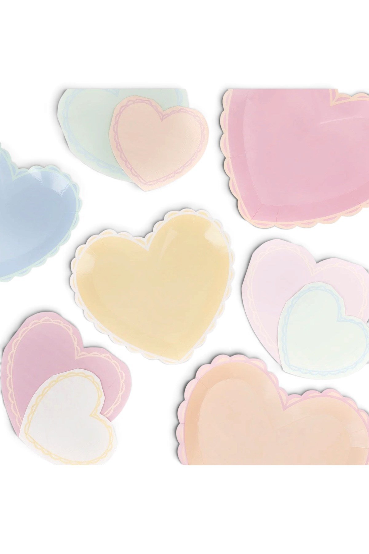 Meri Meri - Pastel Tonlu Kalp Peçeteler (16'lı) Çok Renkli