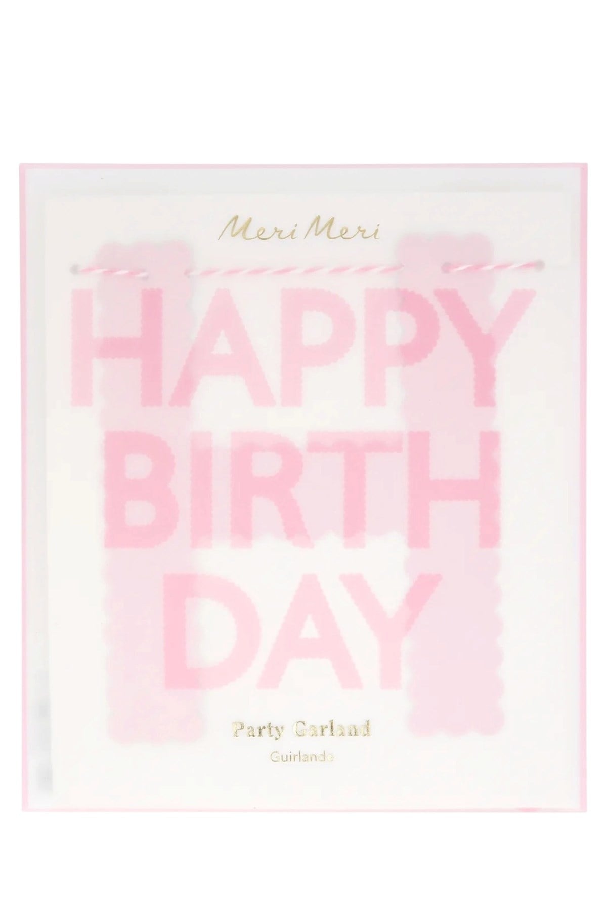 Meri Meri - Pembe Happy Birthday Asılan Süs Çok Renkli