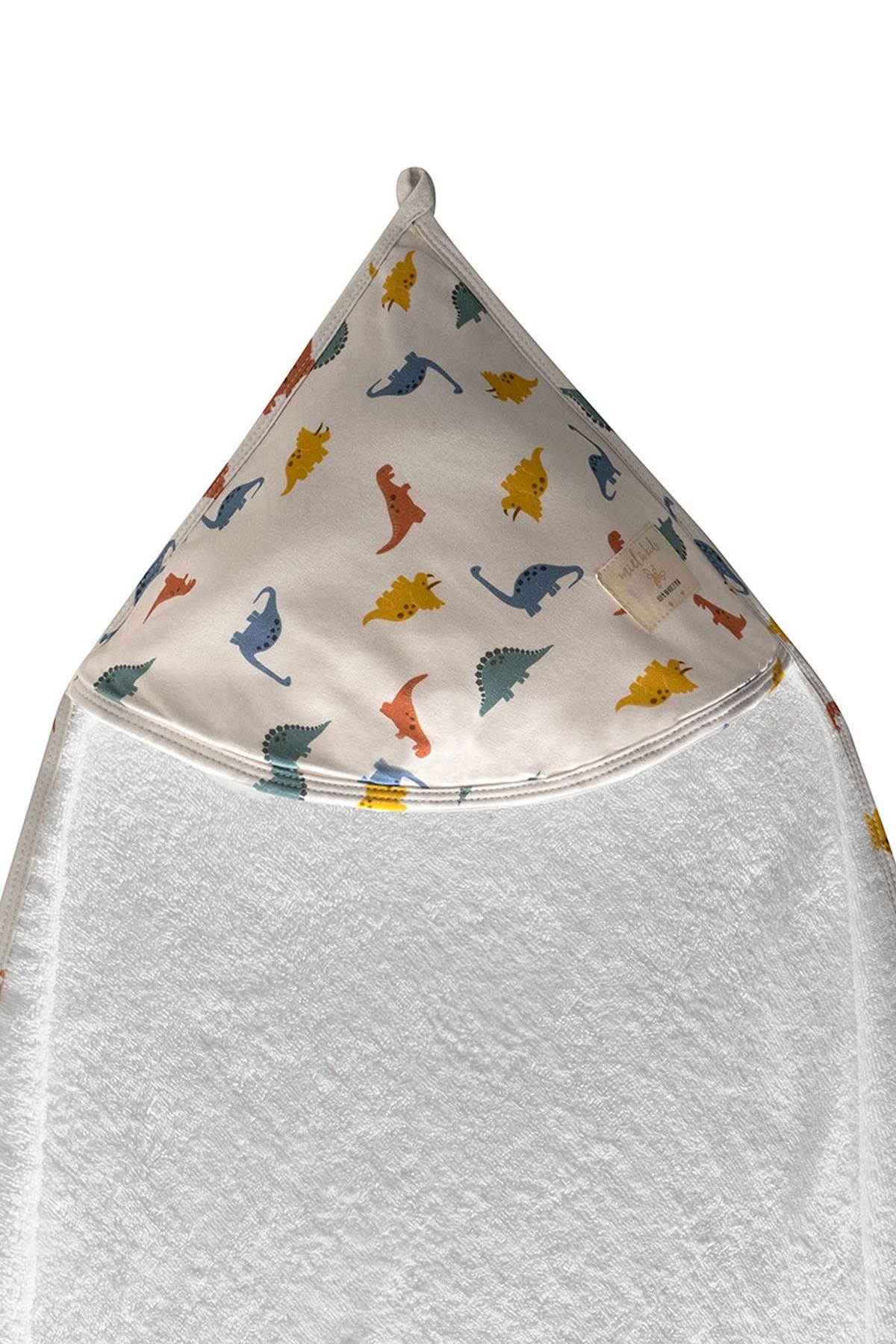 Miela Kids / Başlıklı Kundak Banyo Havlusu Dinoland