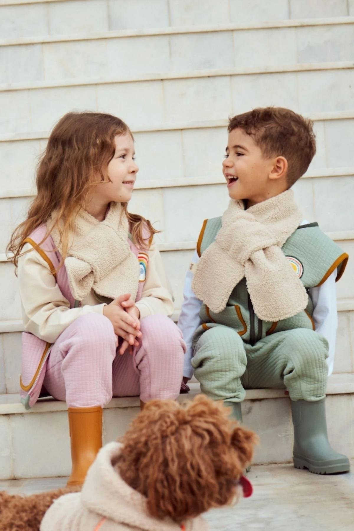 Miela Kids / Çift Taraflı Kapitöne Atkı Açık Lila