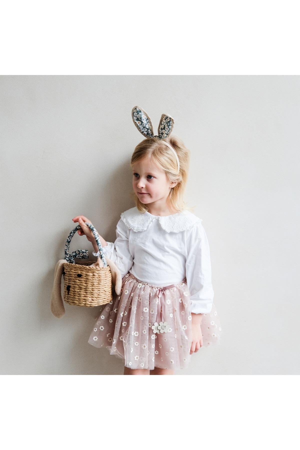 Mimi & Lula Easter Hasır Sepet Çanta - Daisy Çok Renkli