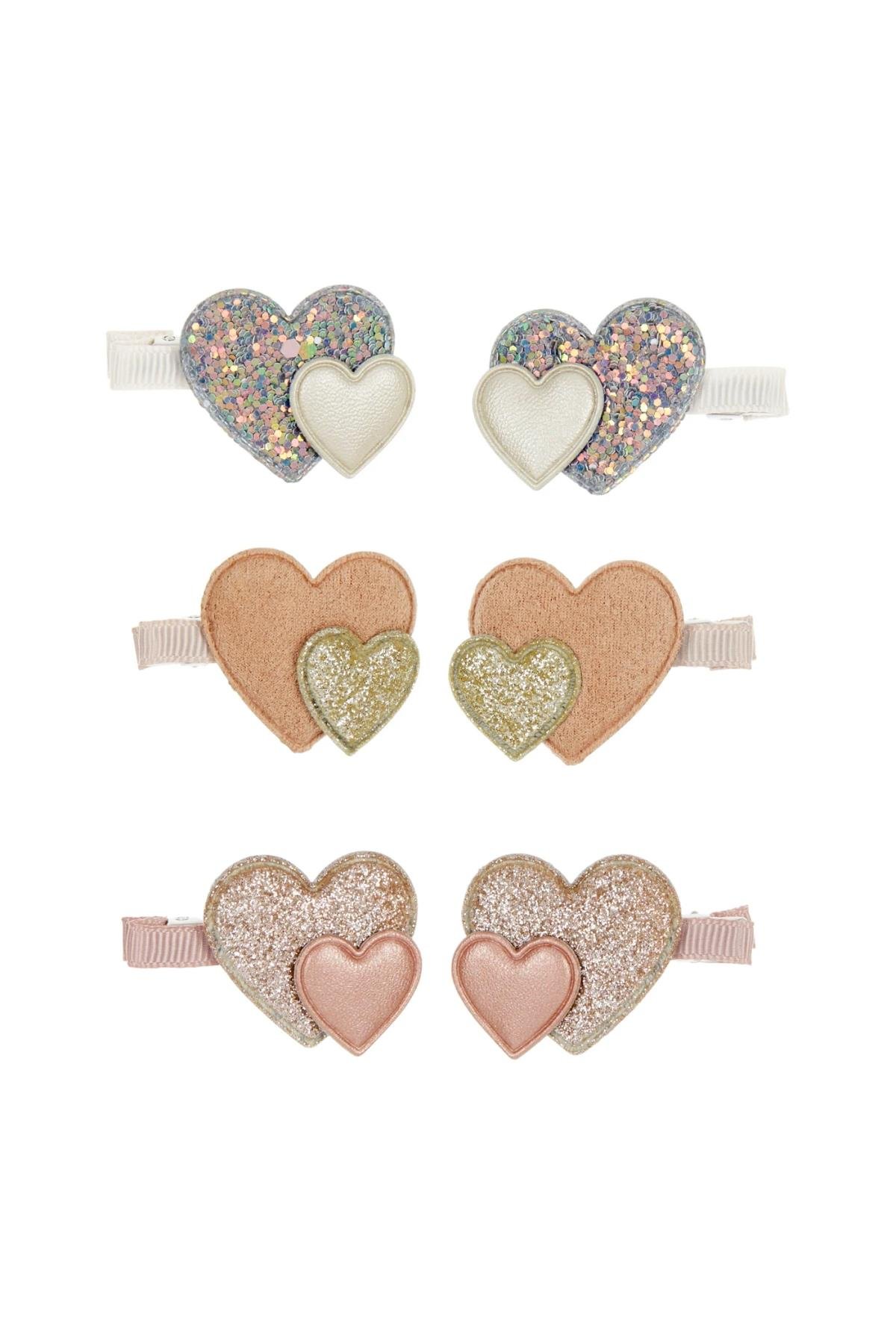 Mimi & Lula Layered Heart Mini 6'lı Toka Çok Renkli