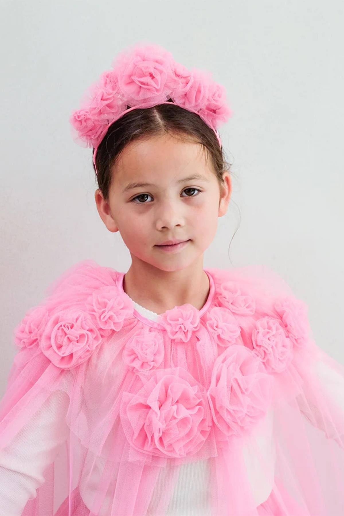 Mimi & Lula / Pink Ruffle Flower Taç Çok Renkli