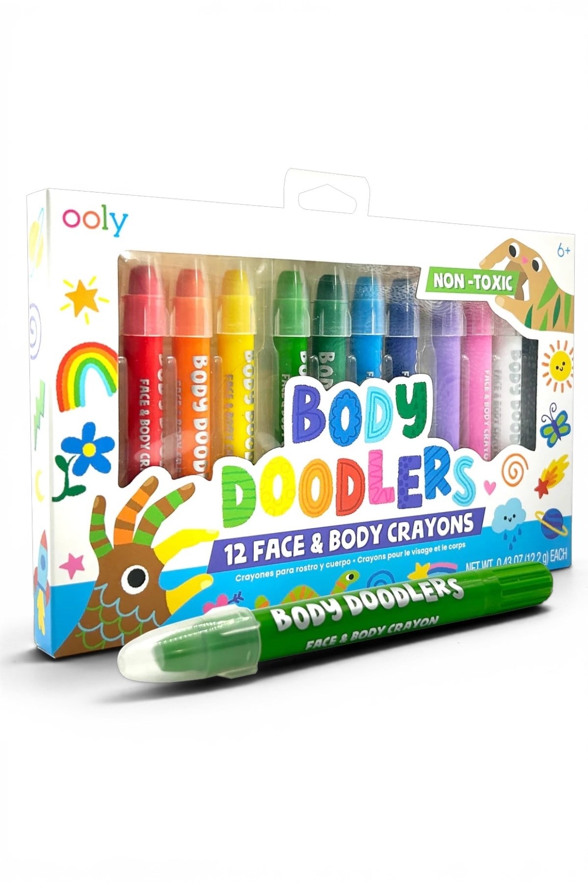 Ooly Body Doodlers 12'li Yüz ve Vücut Boyası Çok Renkli