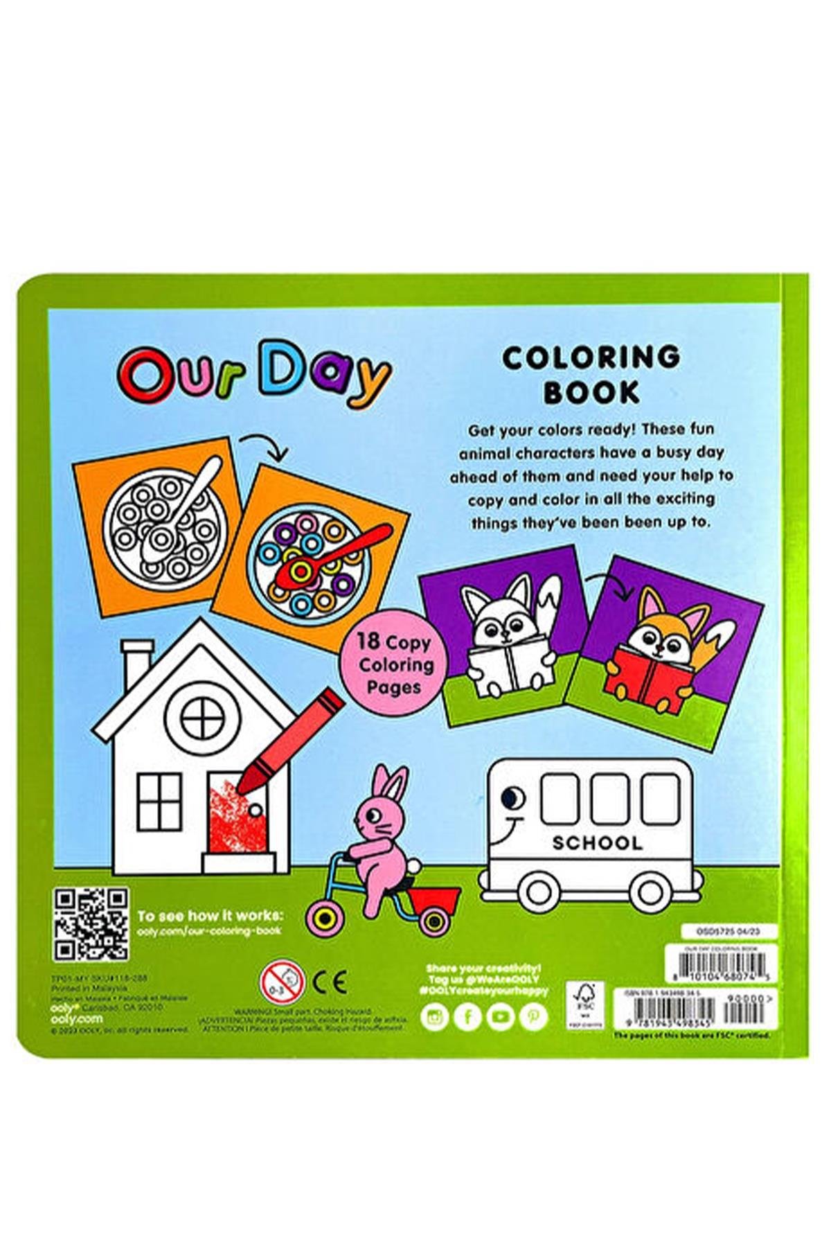 Ooly Boyama Kitabı - Our Day Çok Renkli