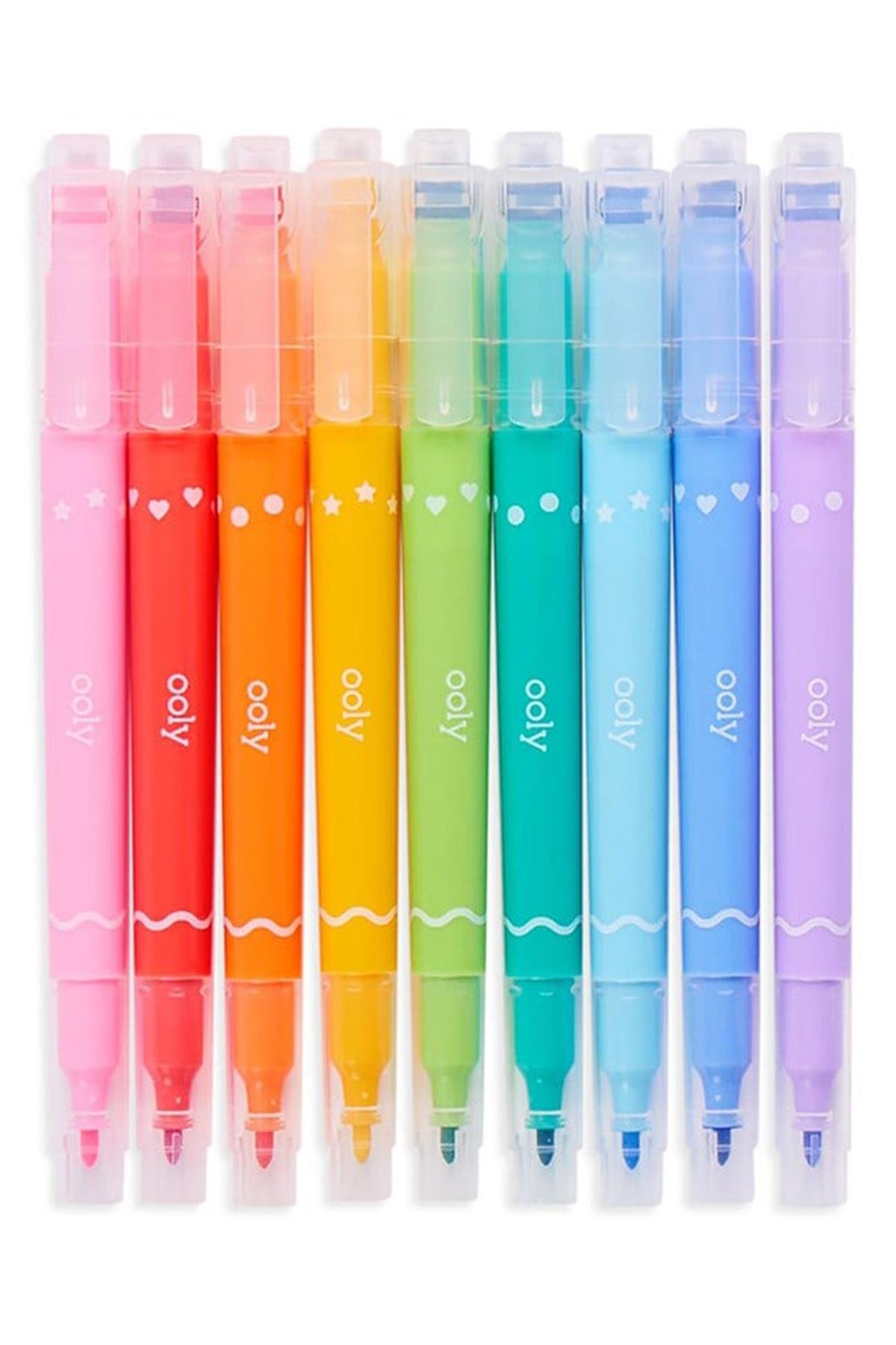 Ooly Confetti Stamp Çift Uçlu 9lu Keçeli Kalem Çok Renkli