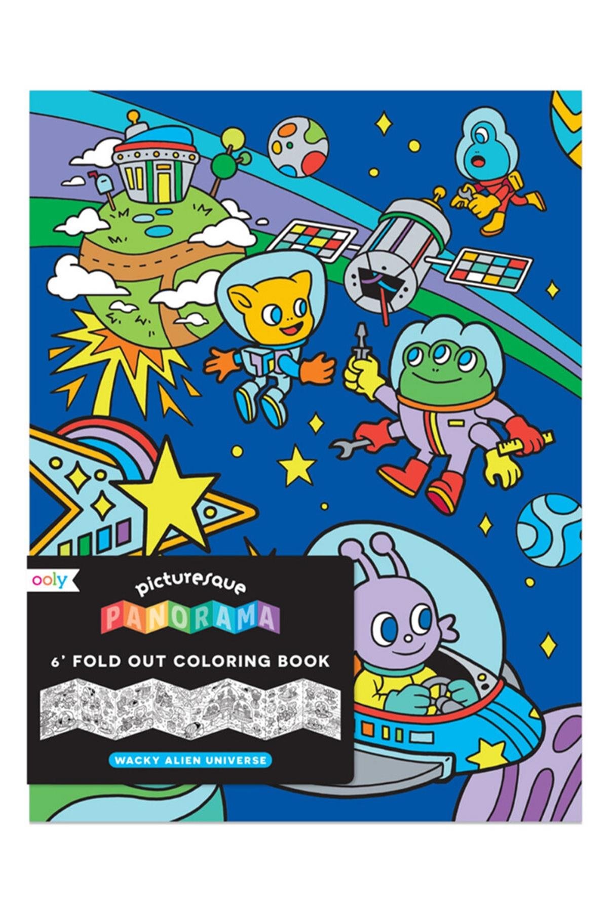 Ooly Katlanabilir Boyama Kitabı - Wacky Alien Universe Çok Renkli