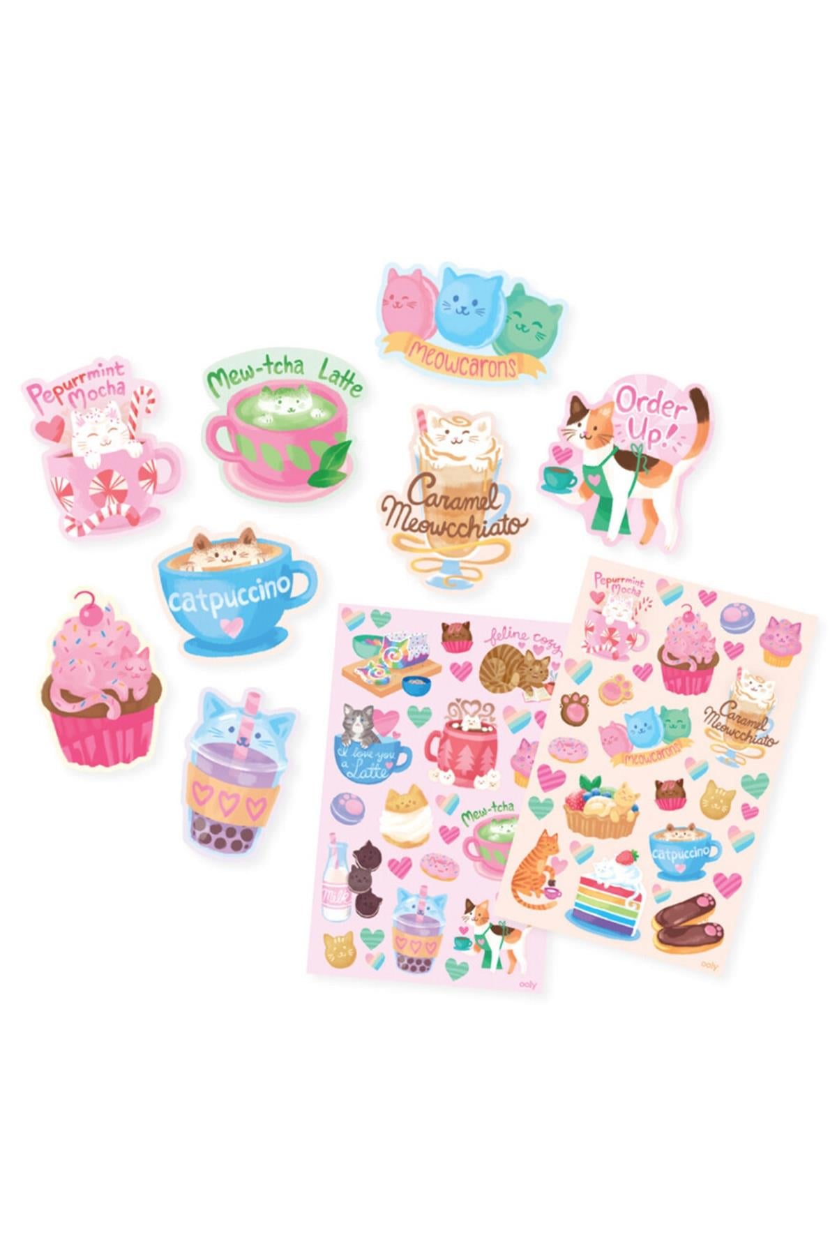 Ooly Kokulu Sticker Seti - Cat Cafe Çok Renkli