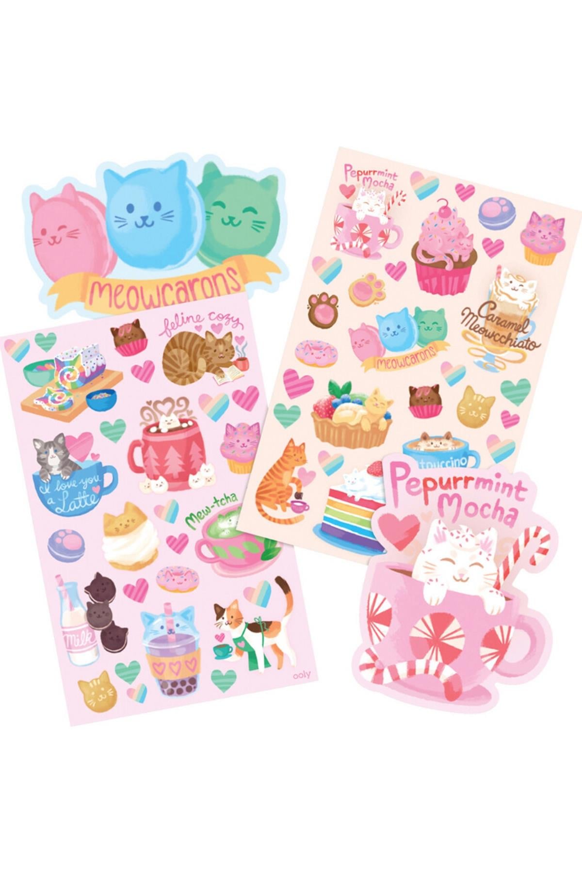 Ooly Kokulu Sticker Seti - Cat Cafe Çok Renkli