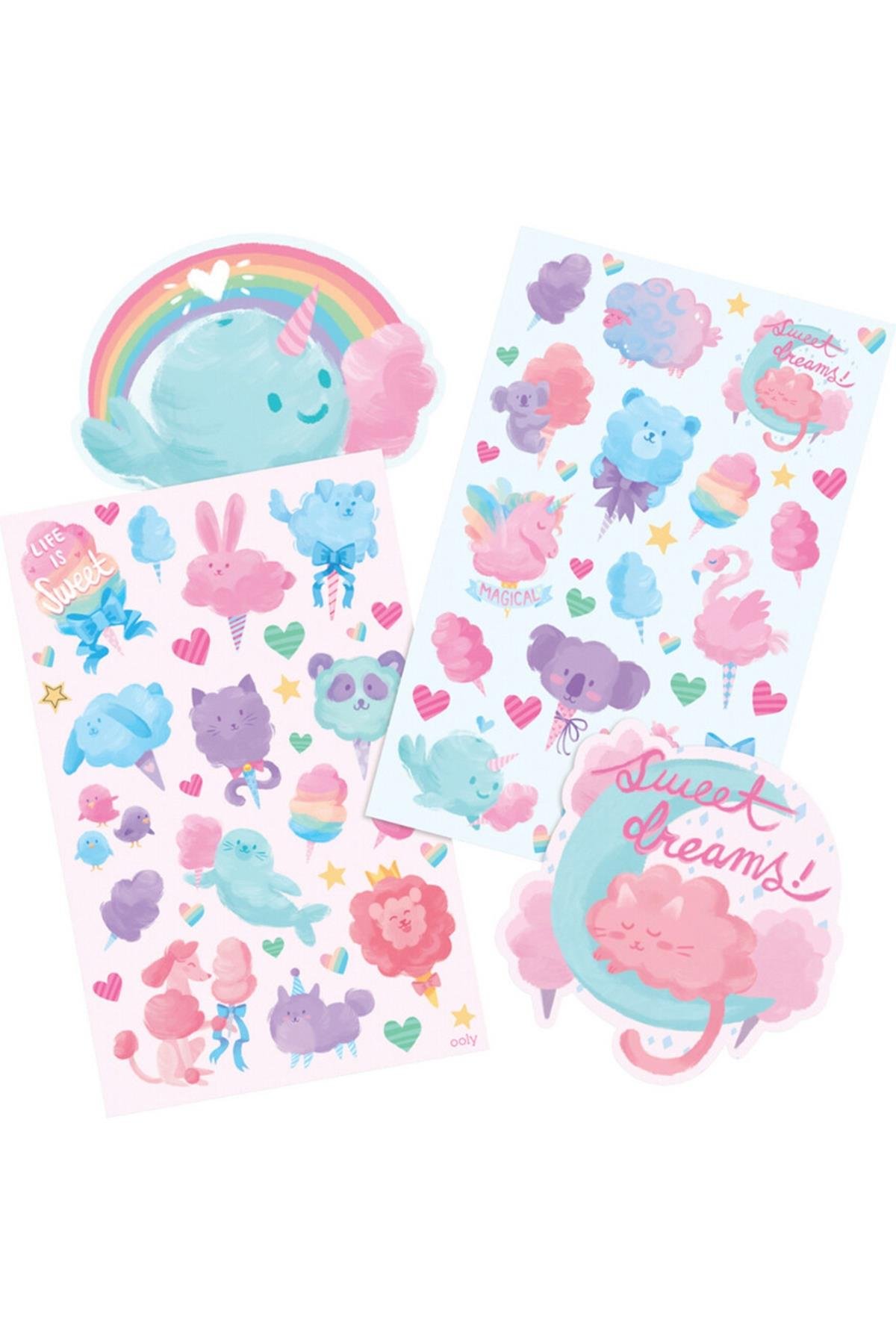 Ooly Kokulu Sticker Seti - Fluffy Cotton Candy Çok Renkli