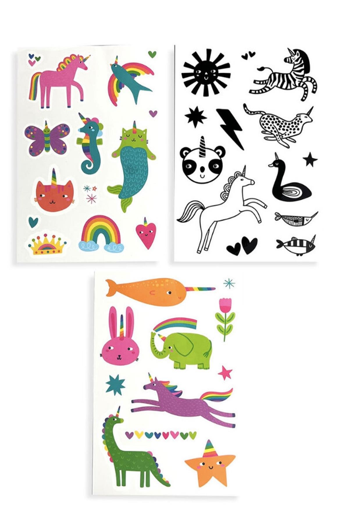 Ooly Mini Tattoo Palooza Geçiçi Dövme Seti - Unicorn Party Çok Renkli