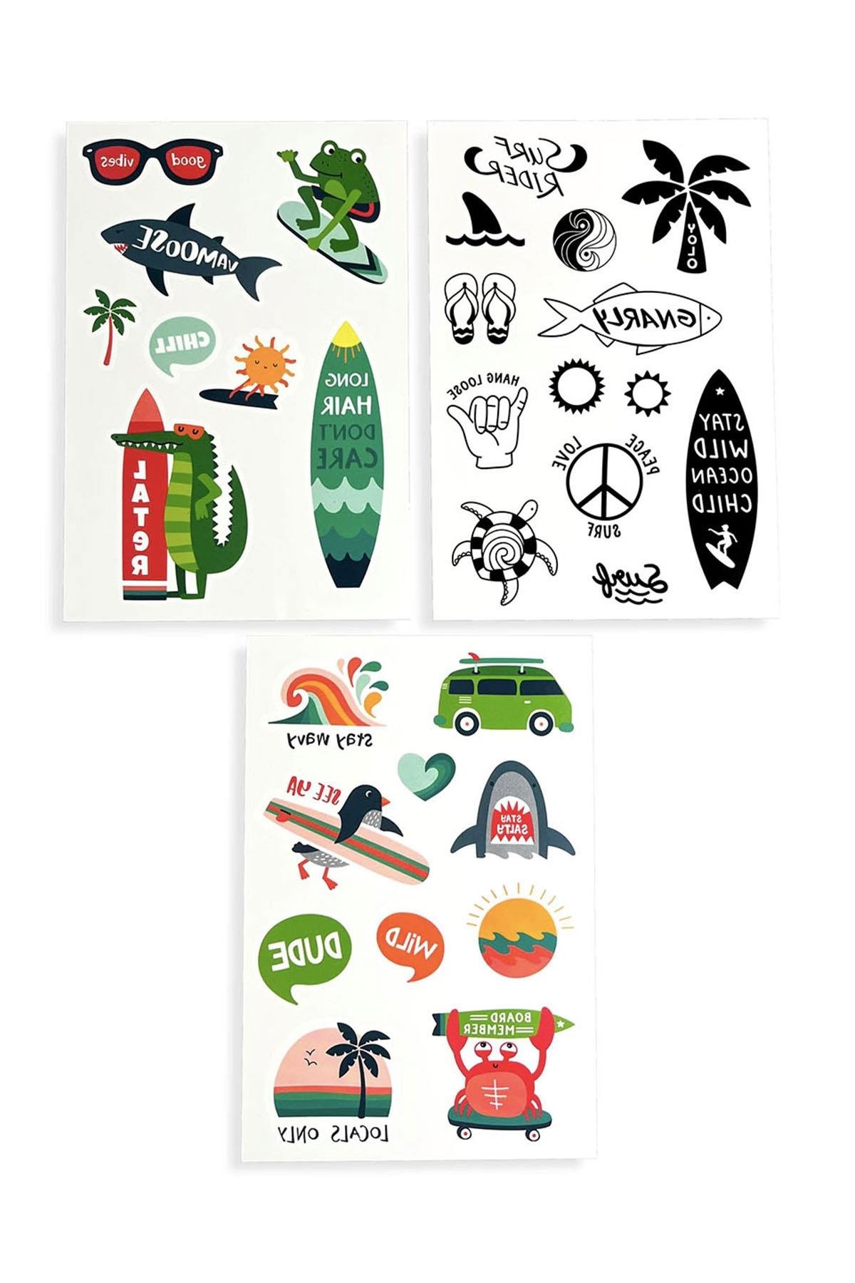 Ooly Mini Tattoo Palooza Geçiçi Dövme Seti - Beach Days Çok Renkli
