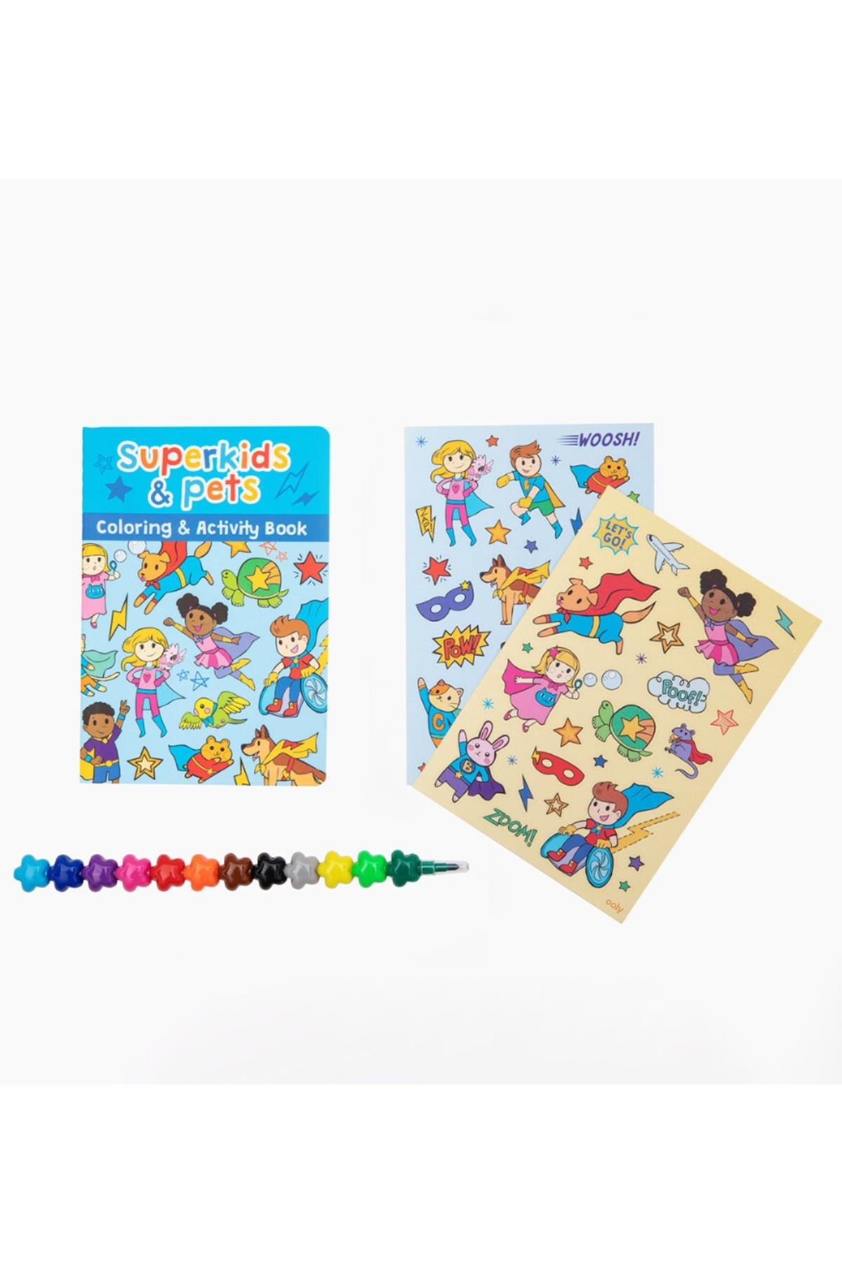 Ooly Mini Traveler Boyama & Aktivite Çantası - Superkids & Pets Çok Renkli