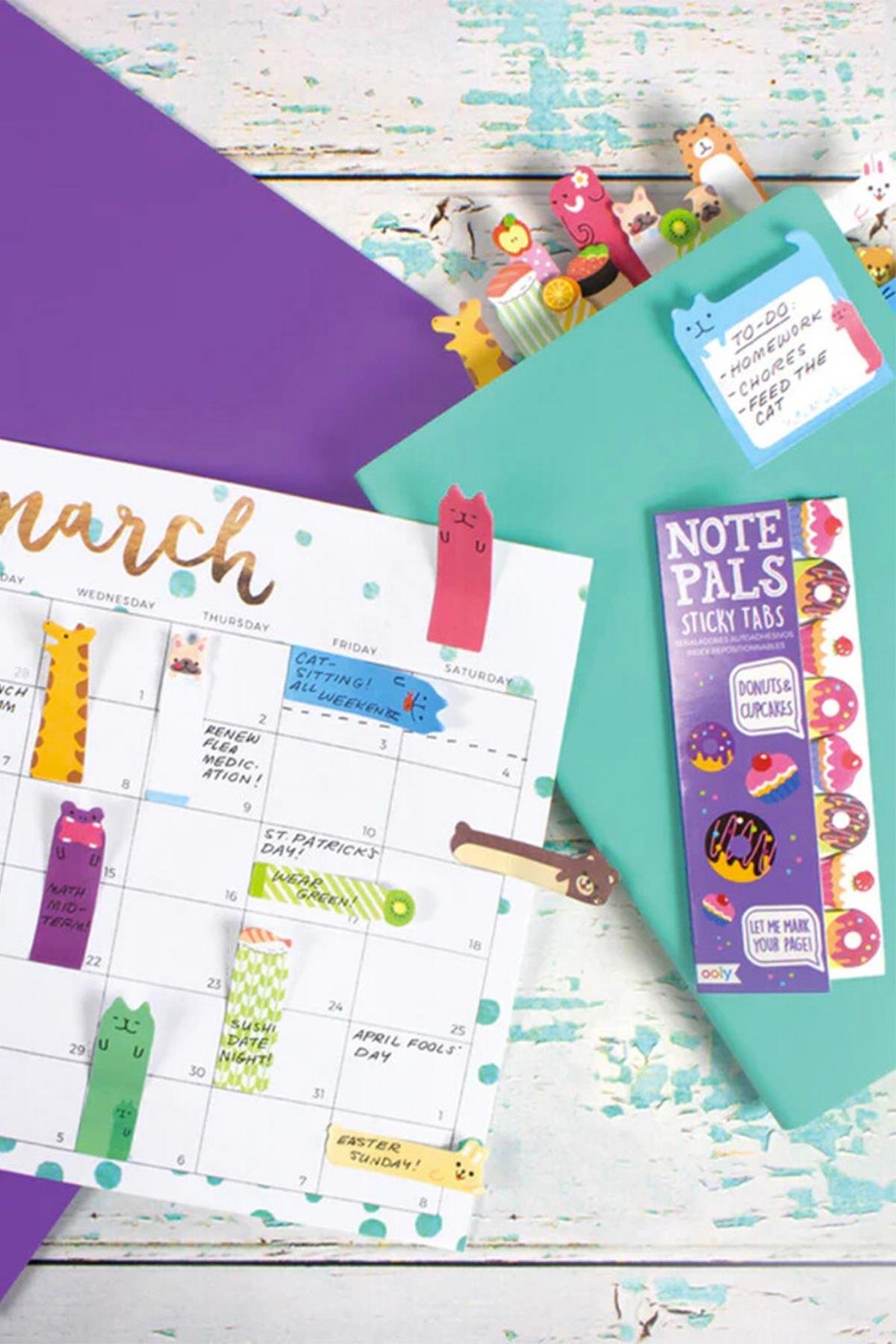 Ooly Note Pals Yapışkanlı Etiket Seti - Donuts & Cupcakes Çok Renkli