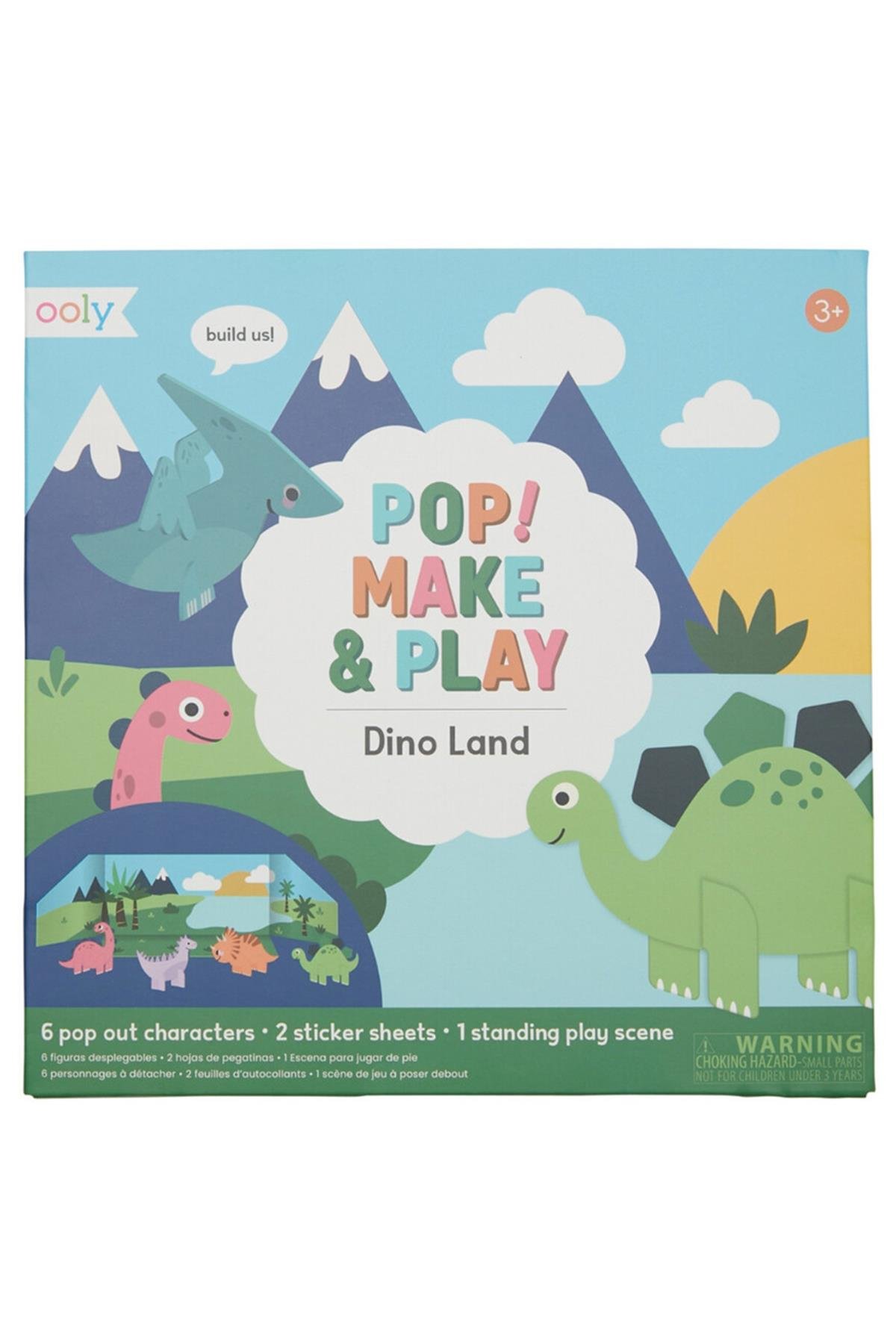 Ooly Pop! Make& Play Açılabilir Oyun Seti - Dino Land Çok Renkli