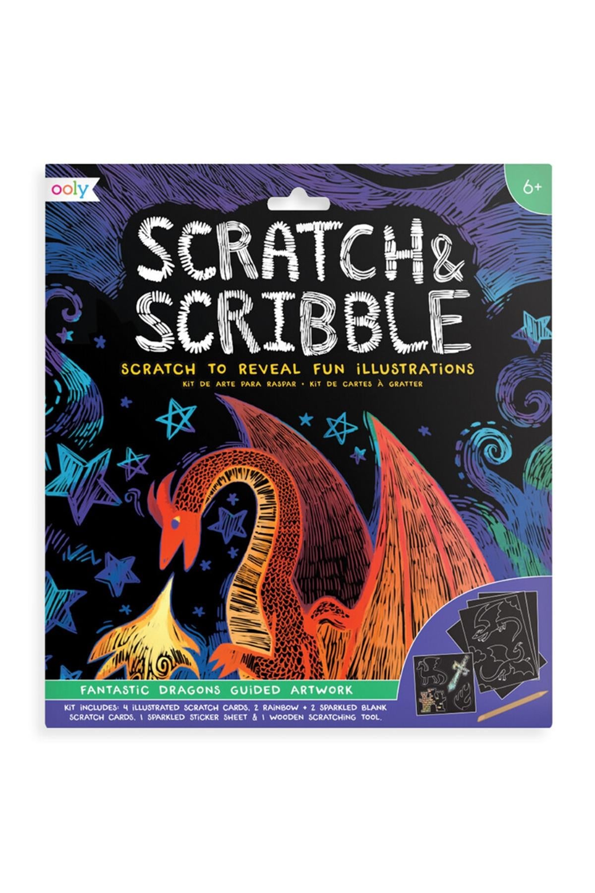 Ooly Scratch & Scribble - Fantastic Dragon Çok Renkli