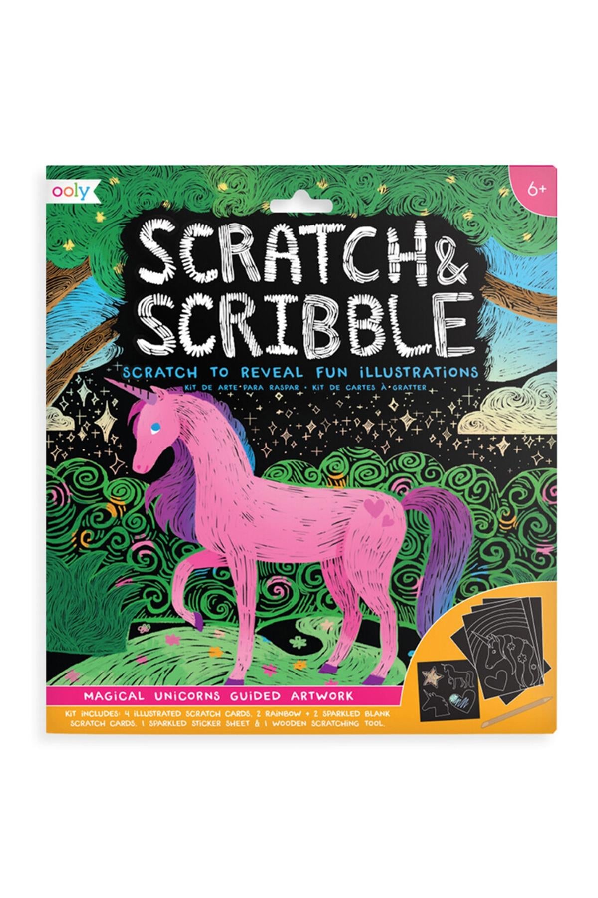 Ooly Scratch & Scribble - Magical Unicorns Çok Renkli