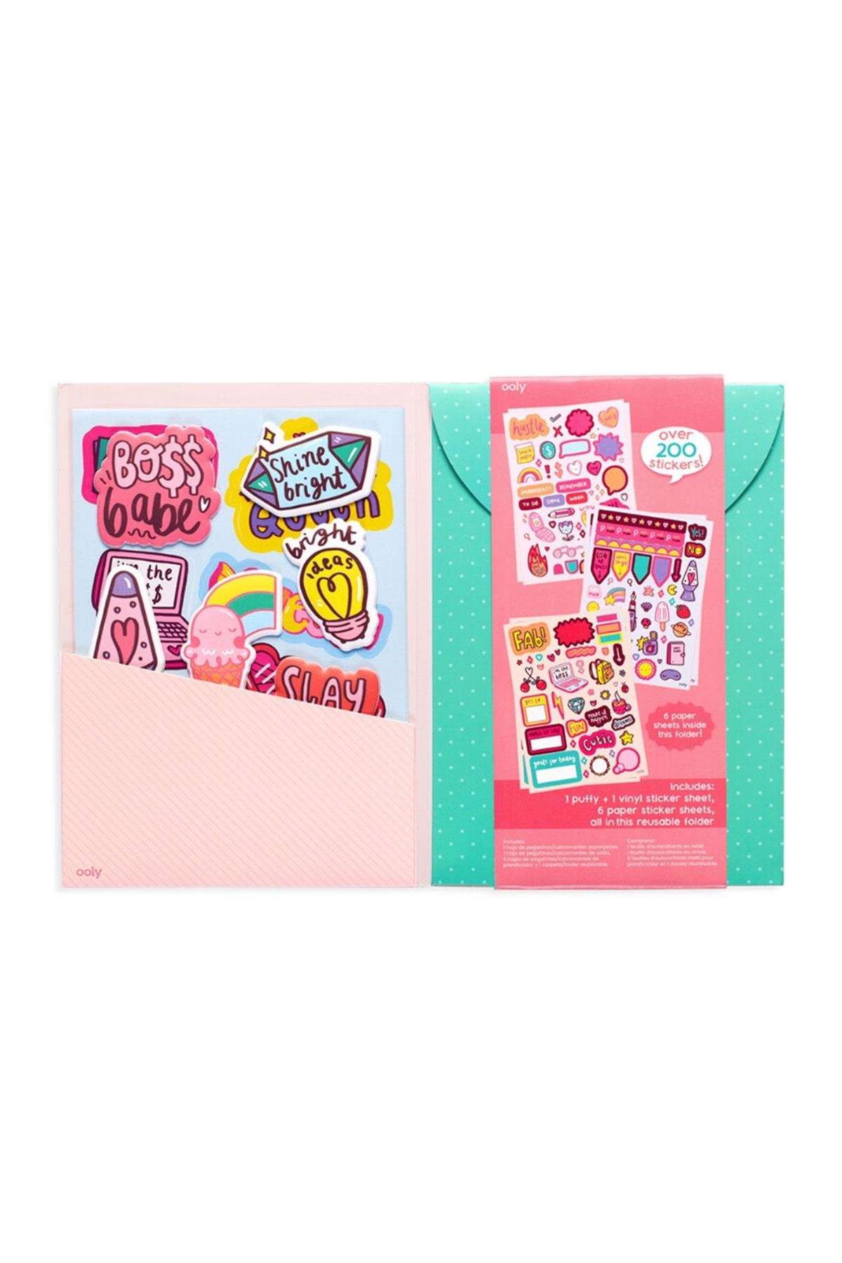 Ooly Sticker Stash Çıkartma Seti - Girl Boss Çok Renkli