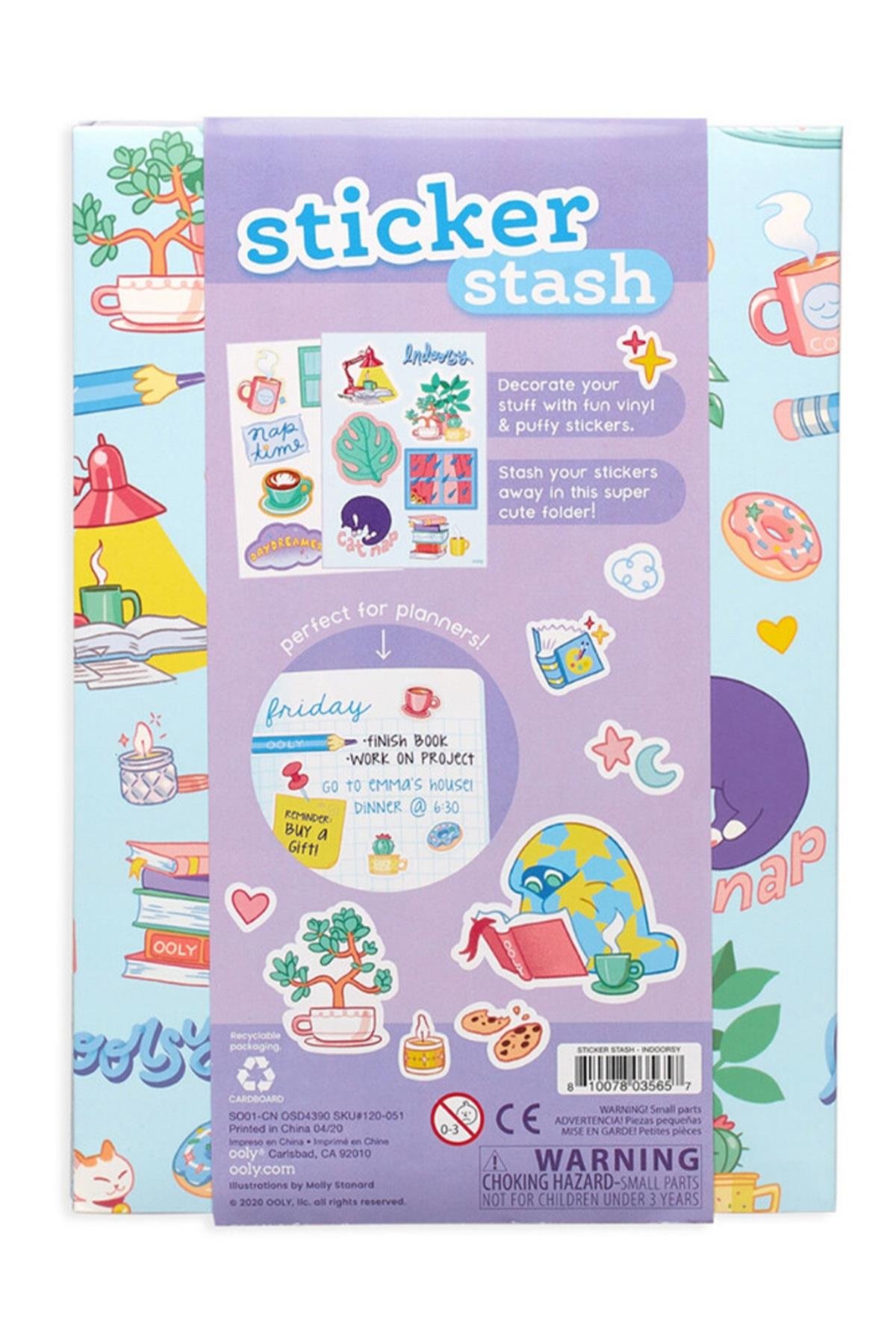 Ooly Sticker Stash Çıkartma Seti - Indoorsy Çok Renkli