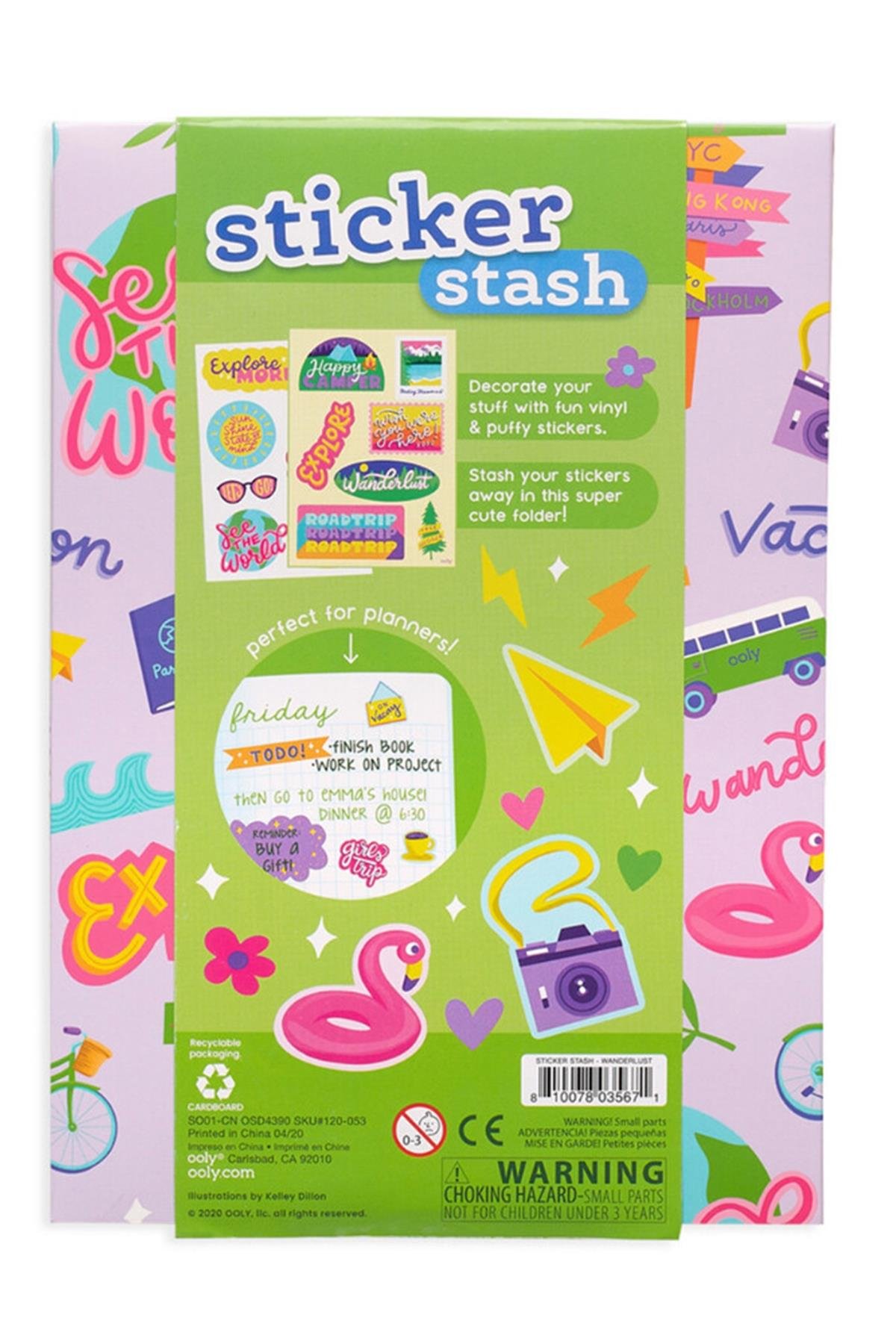 Ooly Sticker Stash Çıkartma Seti - Wanderlust Çok Renkli