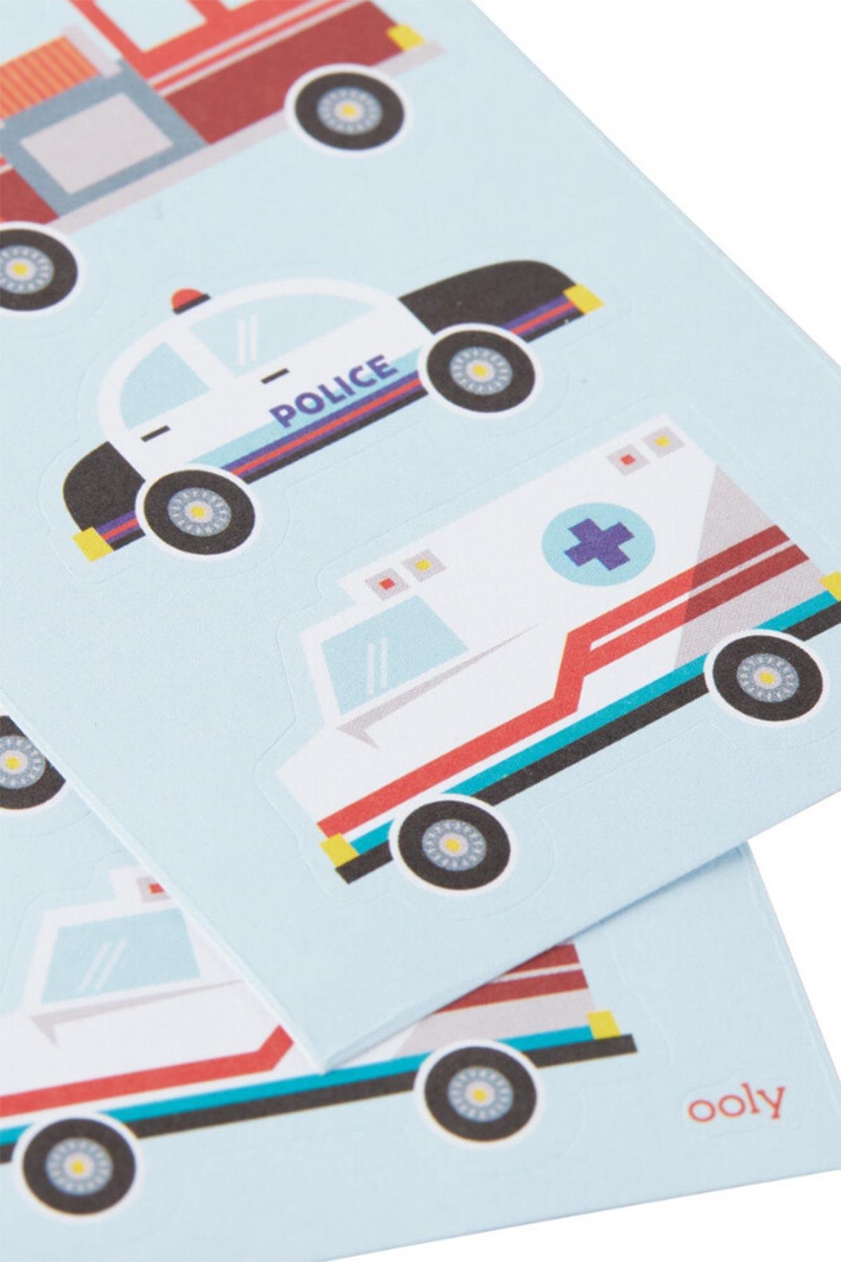 Ooly Stickiville Çıkartmalar - Helping Vehicles Çok Renkli