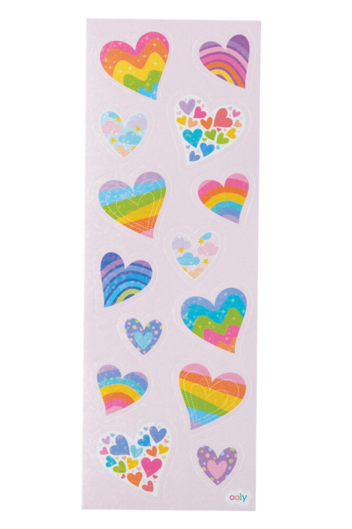Ooly Stickiville Çıkartmalar - Rainbow Hearts Çok Renkli