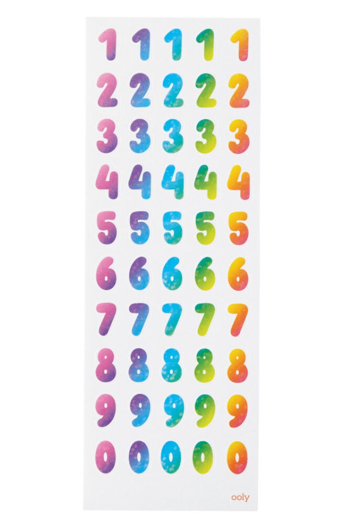 Ooly Stickiville Çıkartmalar - Rainbow Numbers Çok Renkli