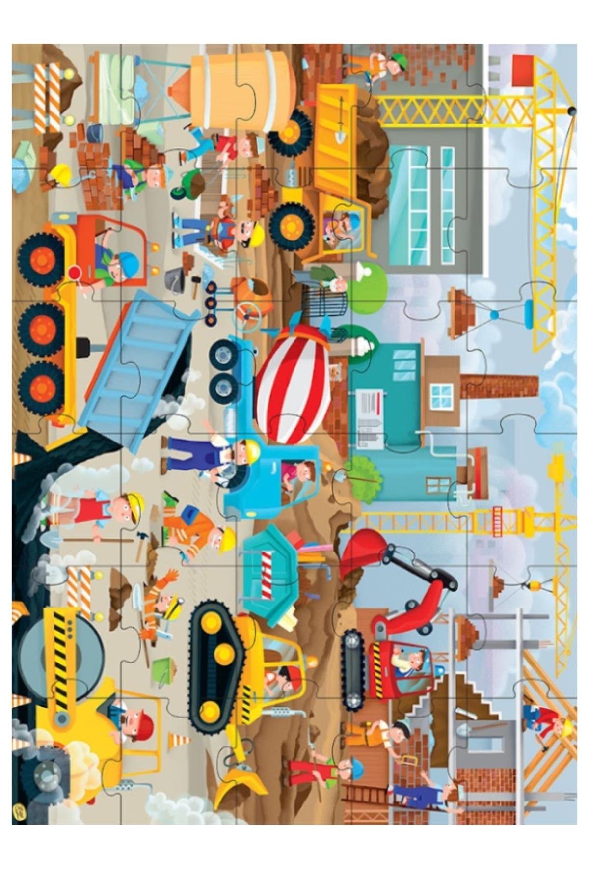 Sassi /CONSTRUCTION SITE GIANT PUZZLE 30 PARÇA Çok Renkli