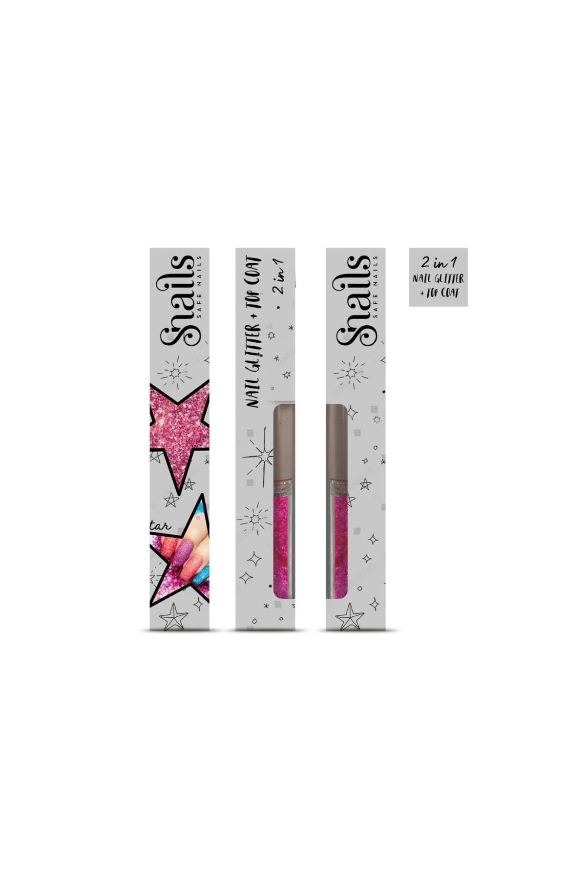 Simli Tırnak Parlatıcısı 2-in-1 Magic Dust Pink Çok Renkli