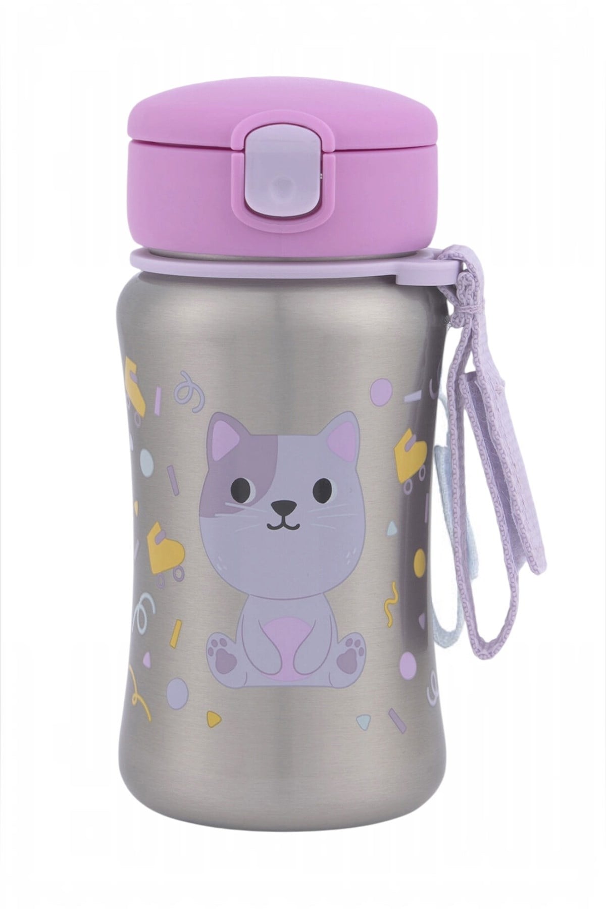 Skip Hop Besties Squad Pipetli Paslanmaz Çelik Suluk - Kedi Çok Renkli