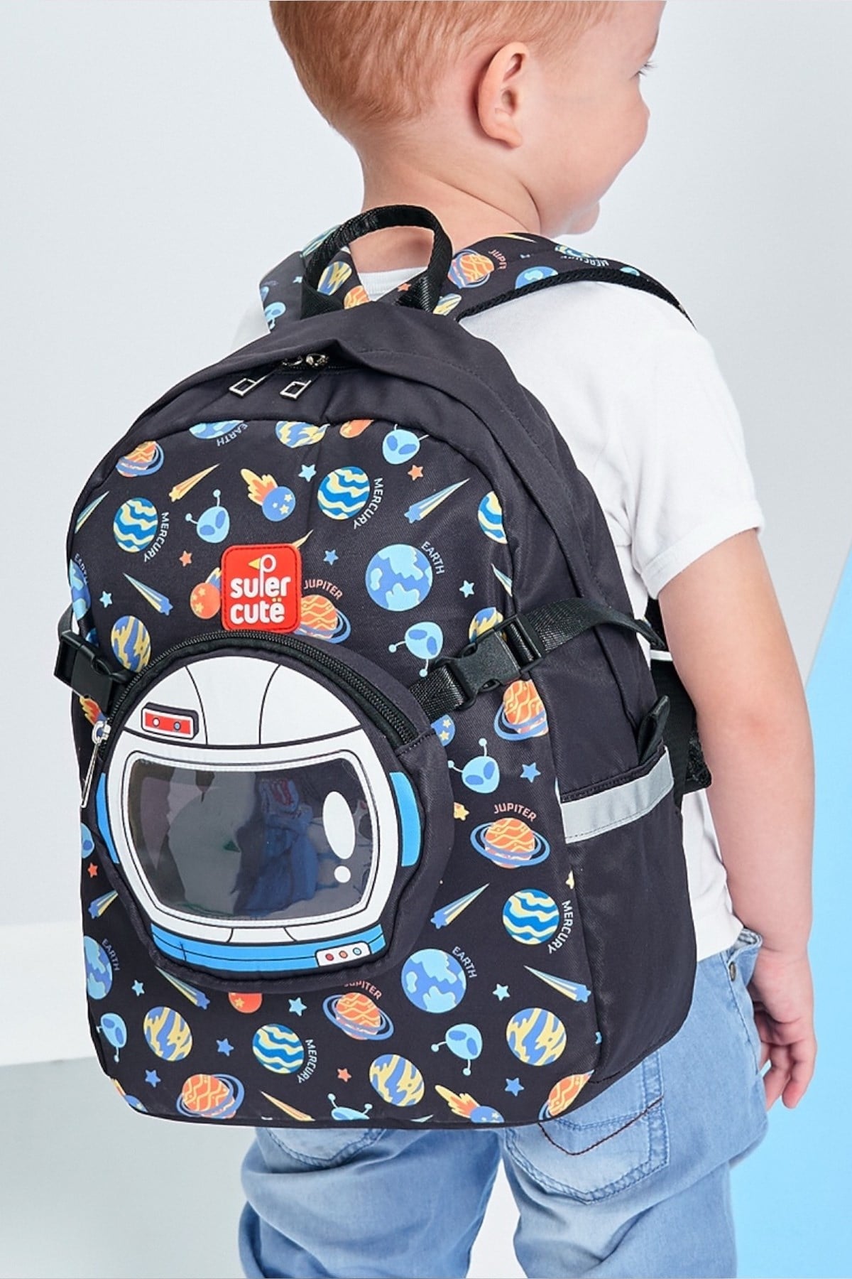 Supercute Two in One Astronaut Sırt Çantası Siyah