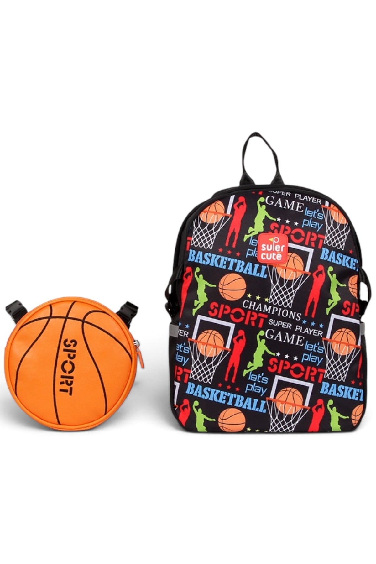 Supercute Two in One Basketball Sırt Çantası Siyah