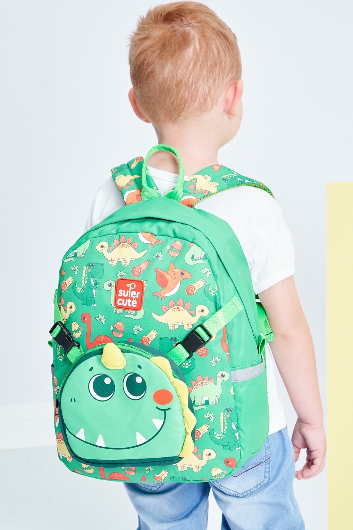 Supercute Two in One Dinosaur Sırt Çantası Yeşil