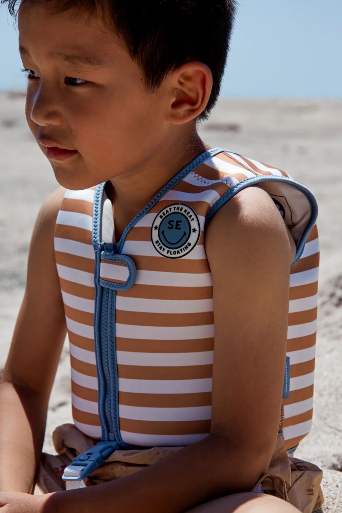 Swim Essentials Brown Stripes Köpük Dolgulu Yüzme Yeleği 2-3 Yaş Çok Renkli