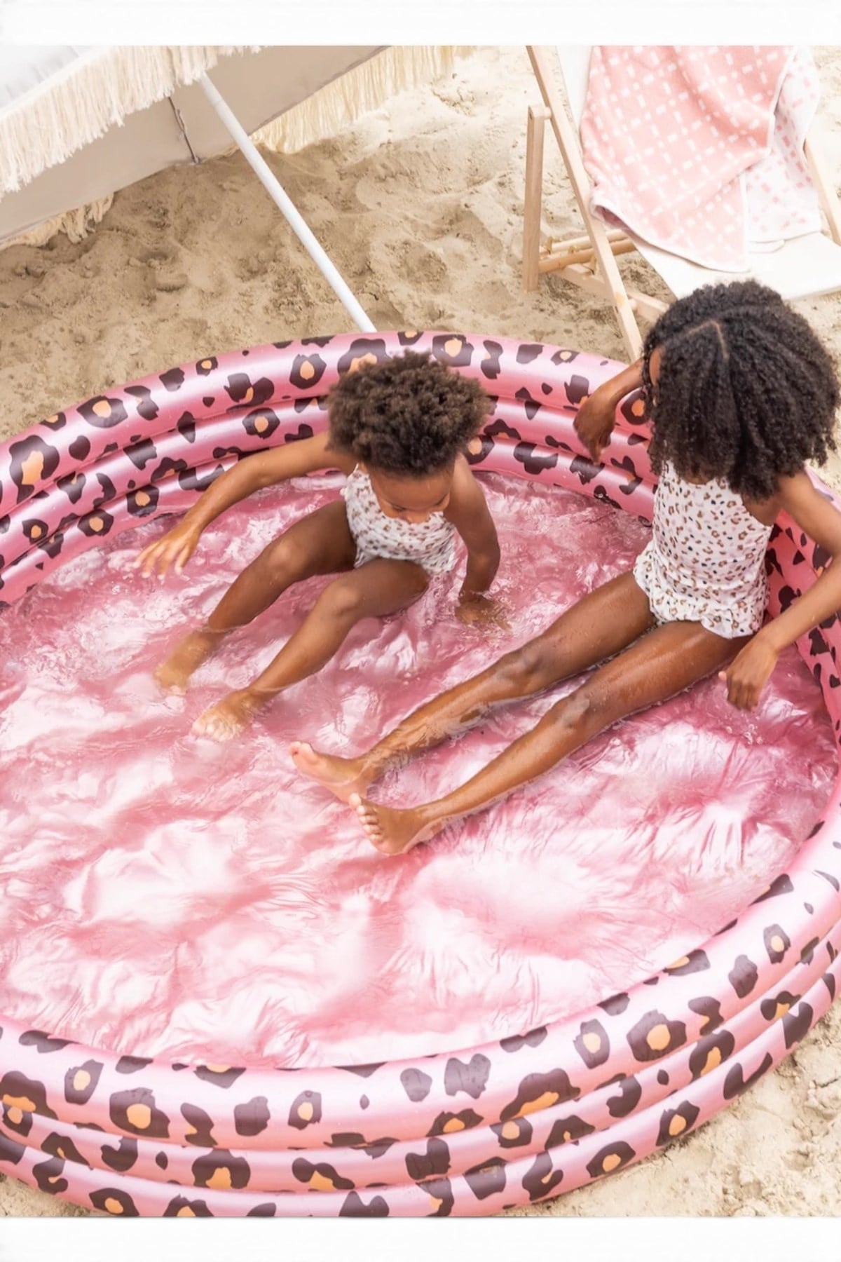 Swim Essentials Leopard Rose Gold Çocuk Şişme Oyun ve Yüzme Havuzu Çok Renkli