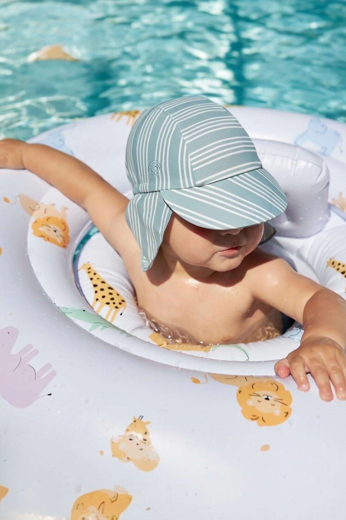 Swim Essentials Wild Life Leopard Bebek Sırt Destekli Yüzme Simidi 1-2 Yaş Çok Renkli