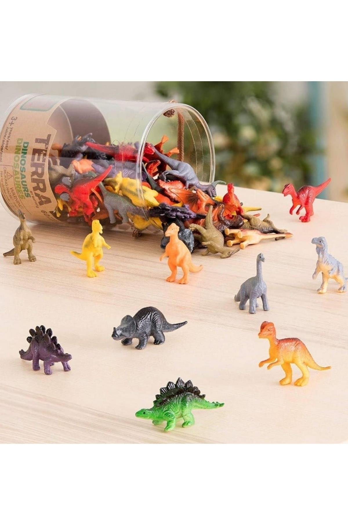 Terra 60 Parça Küçük Oyun Seti - Dinozorlar Çok Renkli