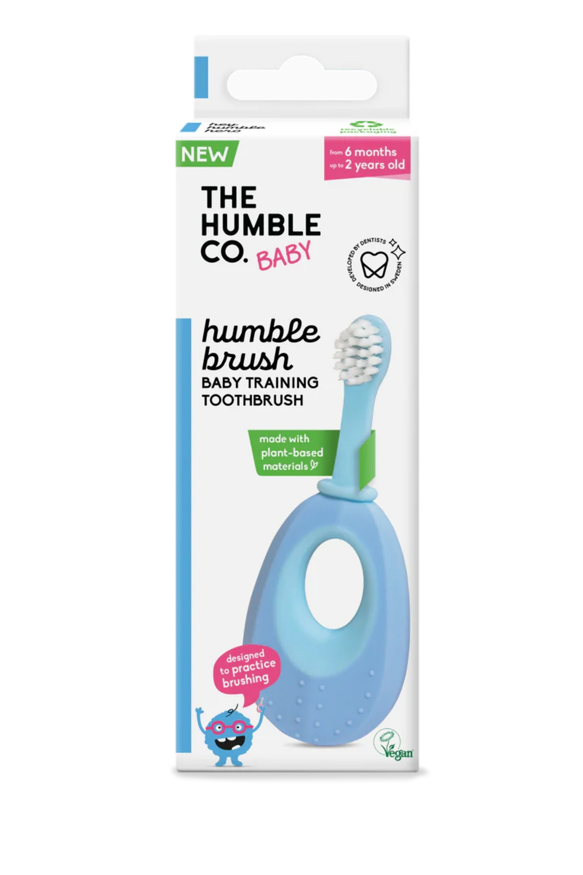 The Humble Co. / Humble Brush Baby Bebekler için Alıştırma Diş Fırçası Mavi