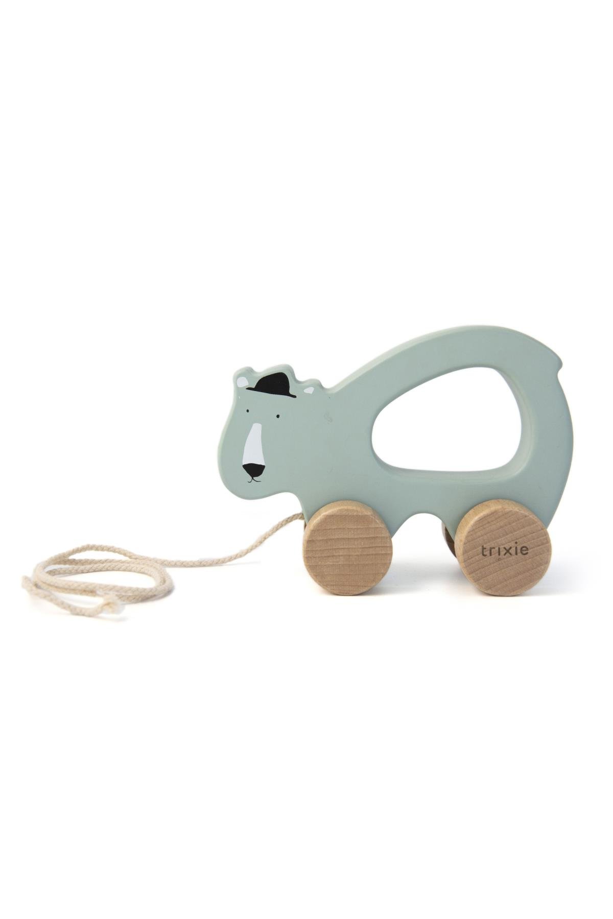 TRIXIE - WOODEN PULL ALONG TOY (MR.POLAR BEAR) - Ahşap İpli Oyuncak Kutup Ayı